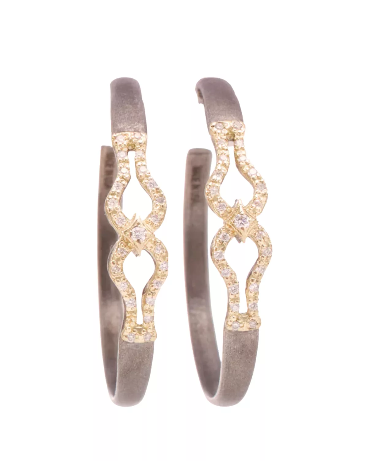 35mm Hoop Earrings w/ White Diamonds