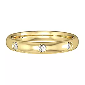 3mm Court Shape Band with 8 Diamonds