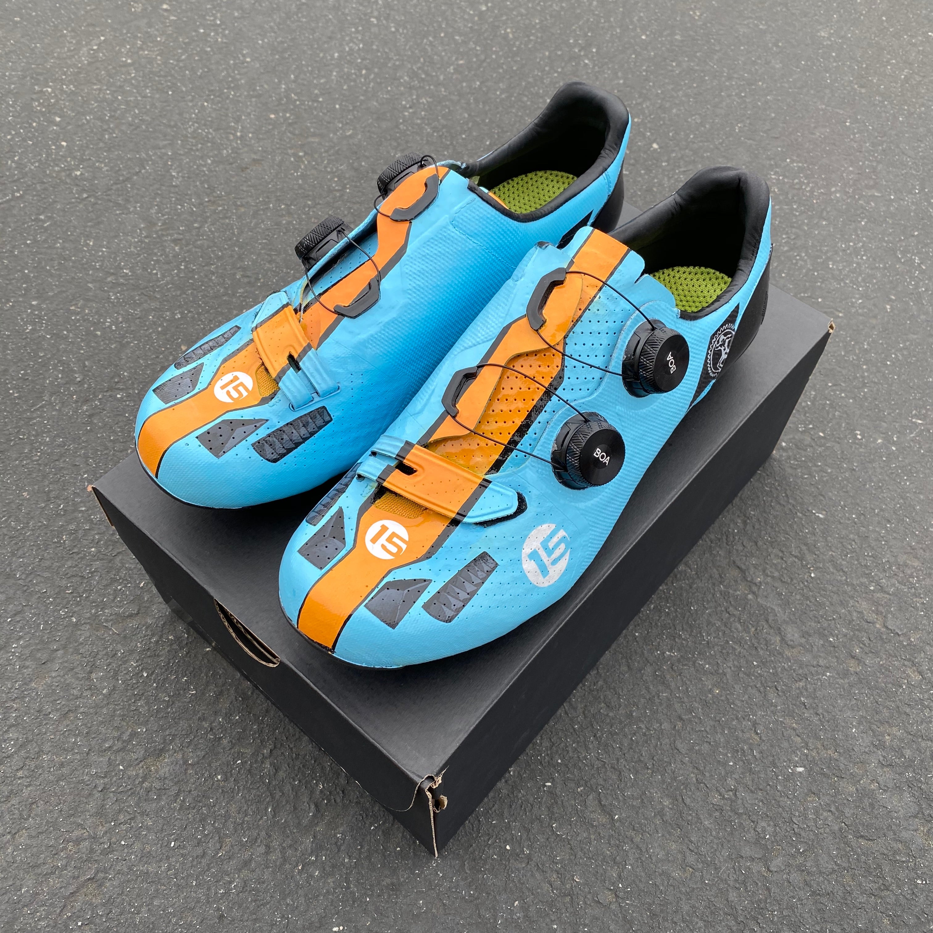 45 Wide Specialized S Works 7 Road Shoe Cycling Shoes - Super Car Theme - Custom Order