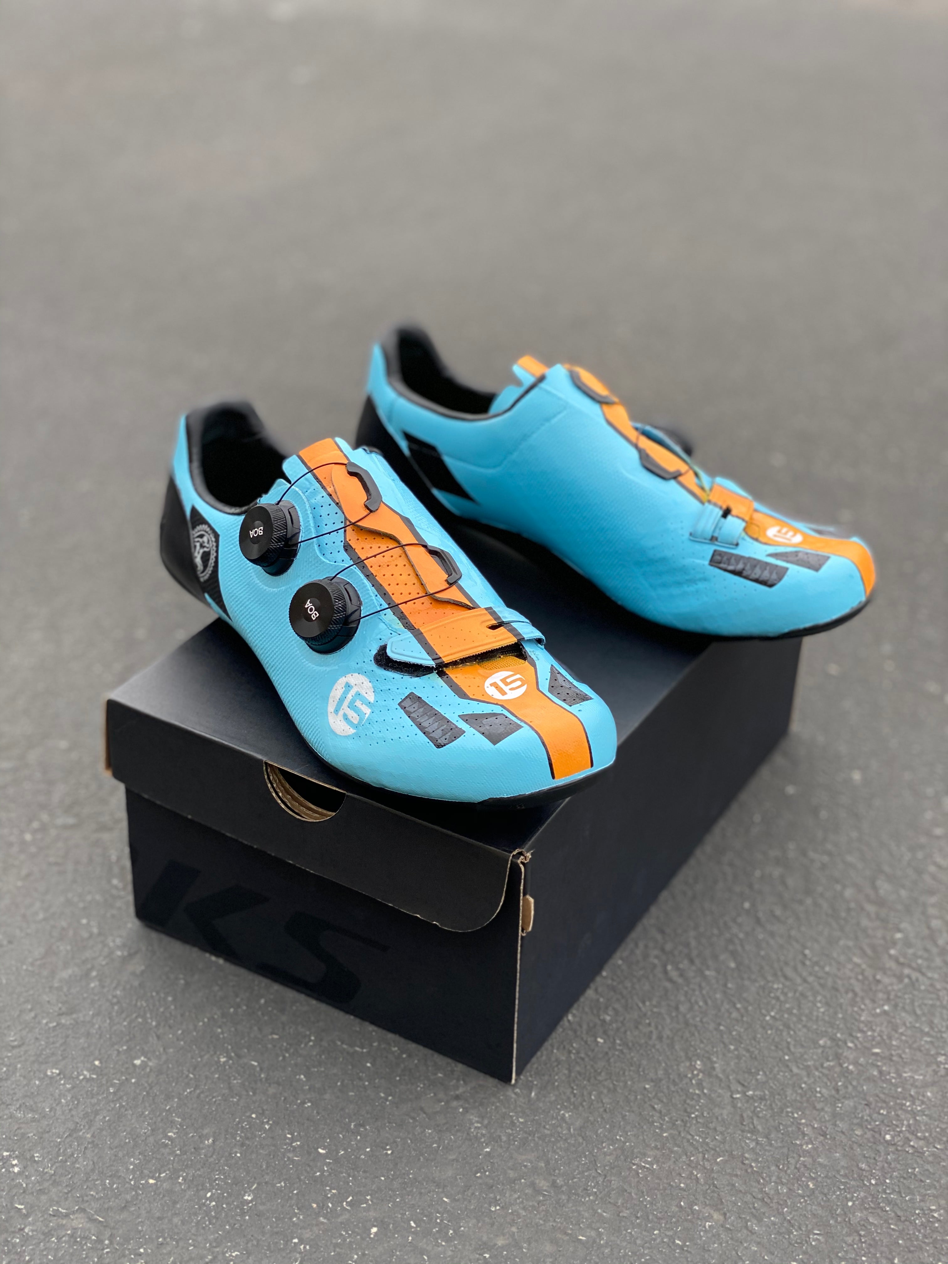 45 Wide Specialized S Works 7 Road Shoe Cycling Shoes - Super Car Theme - Custom Order