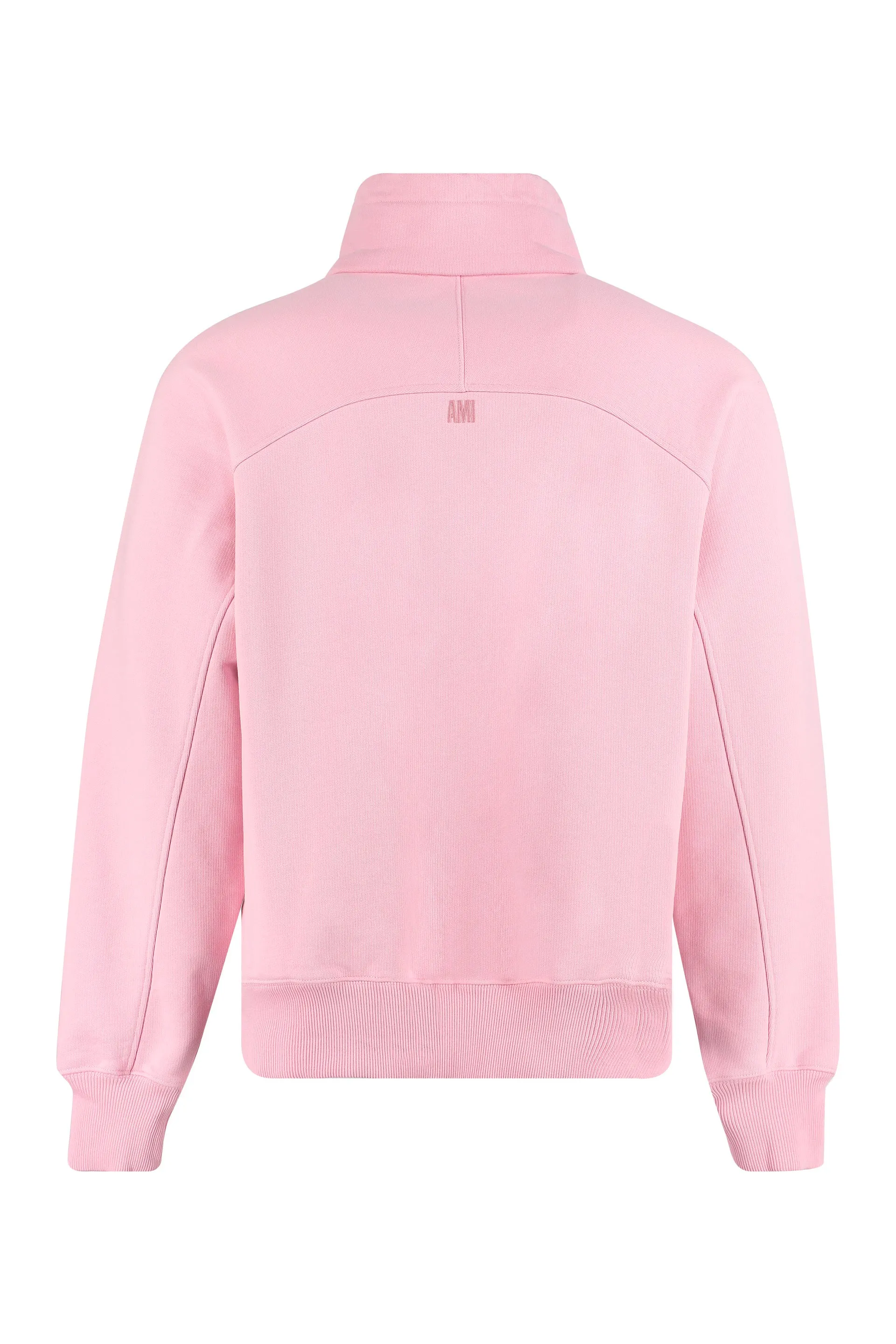 AMI Logo Embroidered Half-Zip High Neck Sweatshirt