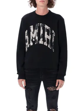 Amiri Distressed Logo Printed Crewneck Sweatshirt