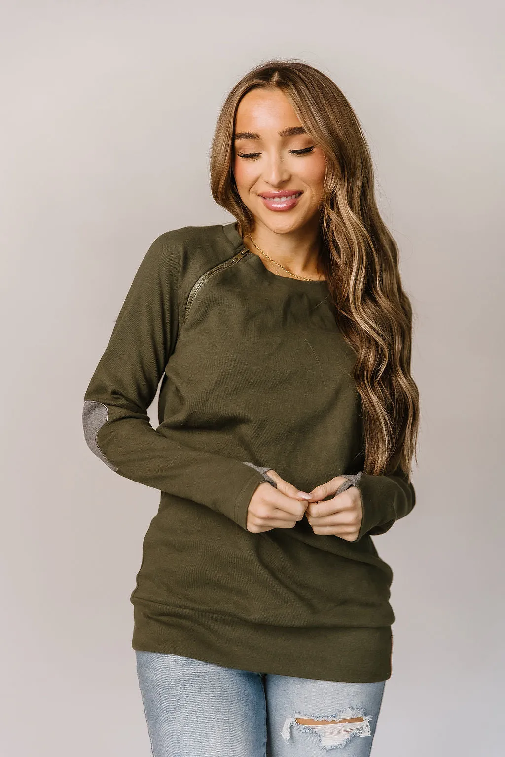 Ampersand Avenue Side Zip Pullover Follow Your Heart