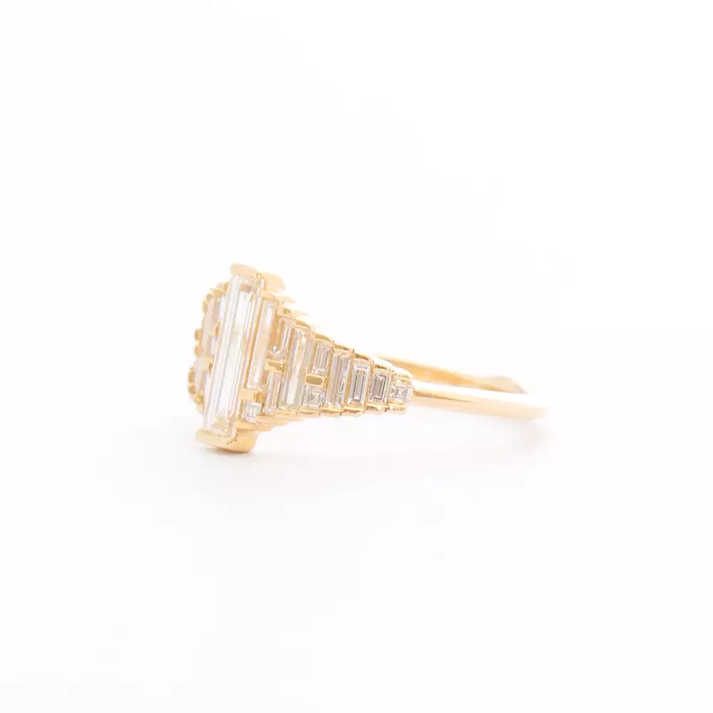 Baguette Diamond Ring with Gradient Diamonds