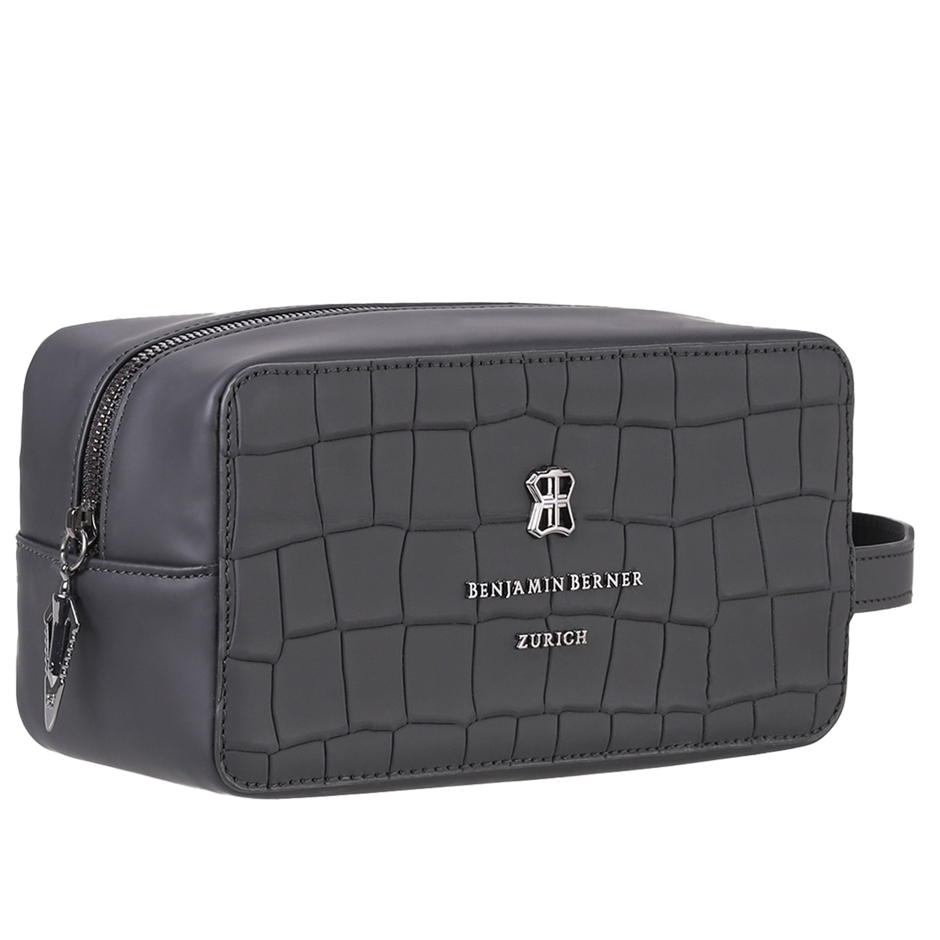 BNJ WASHBAG BLACK MATT CROCODILE CALFSKIN