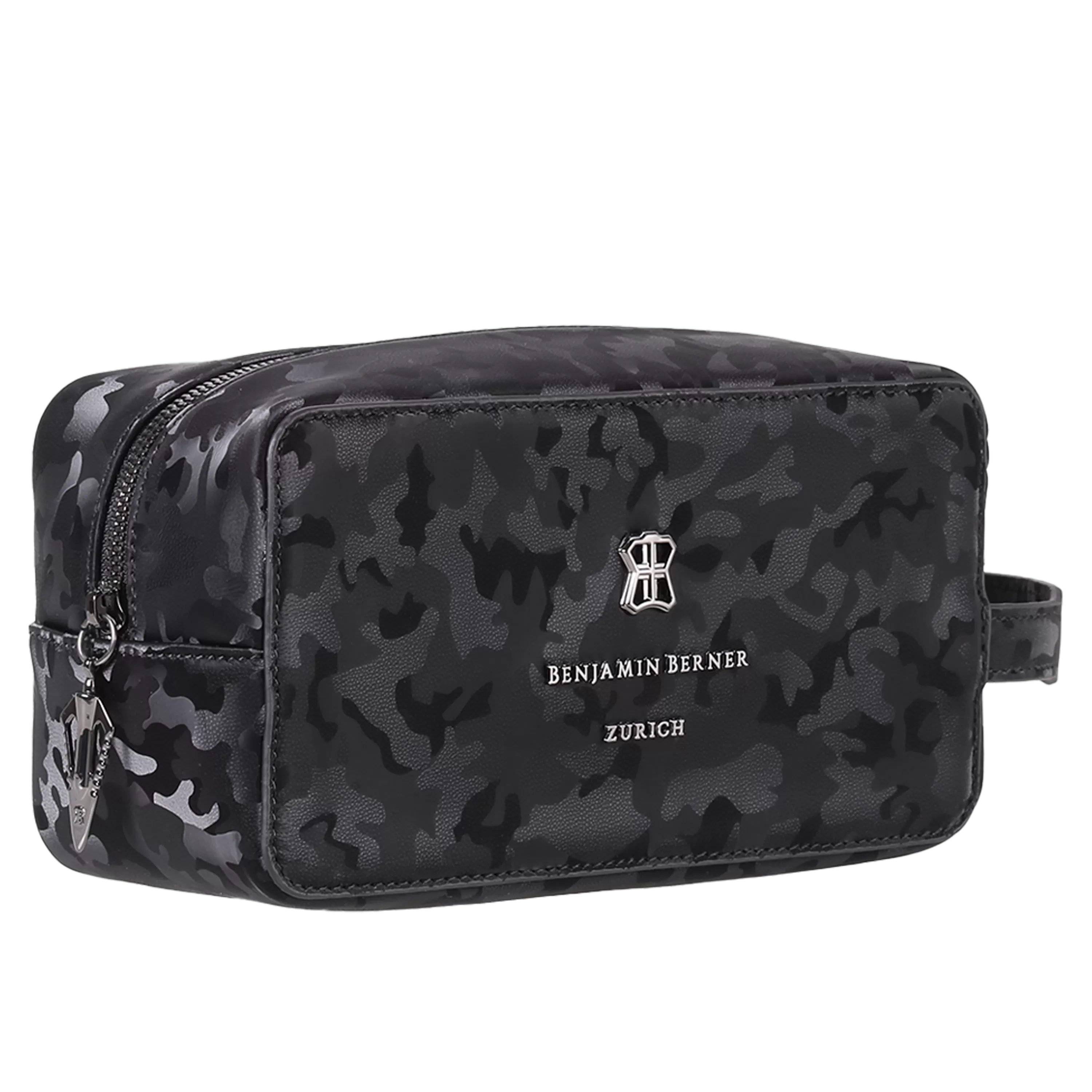 BNJ WASHBAG BLACK REFLECTIVE  CAMOUFLAGE CALFSKIN