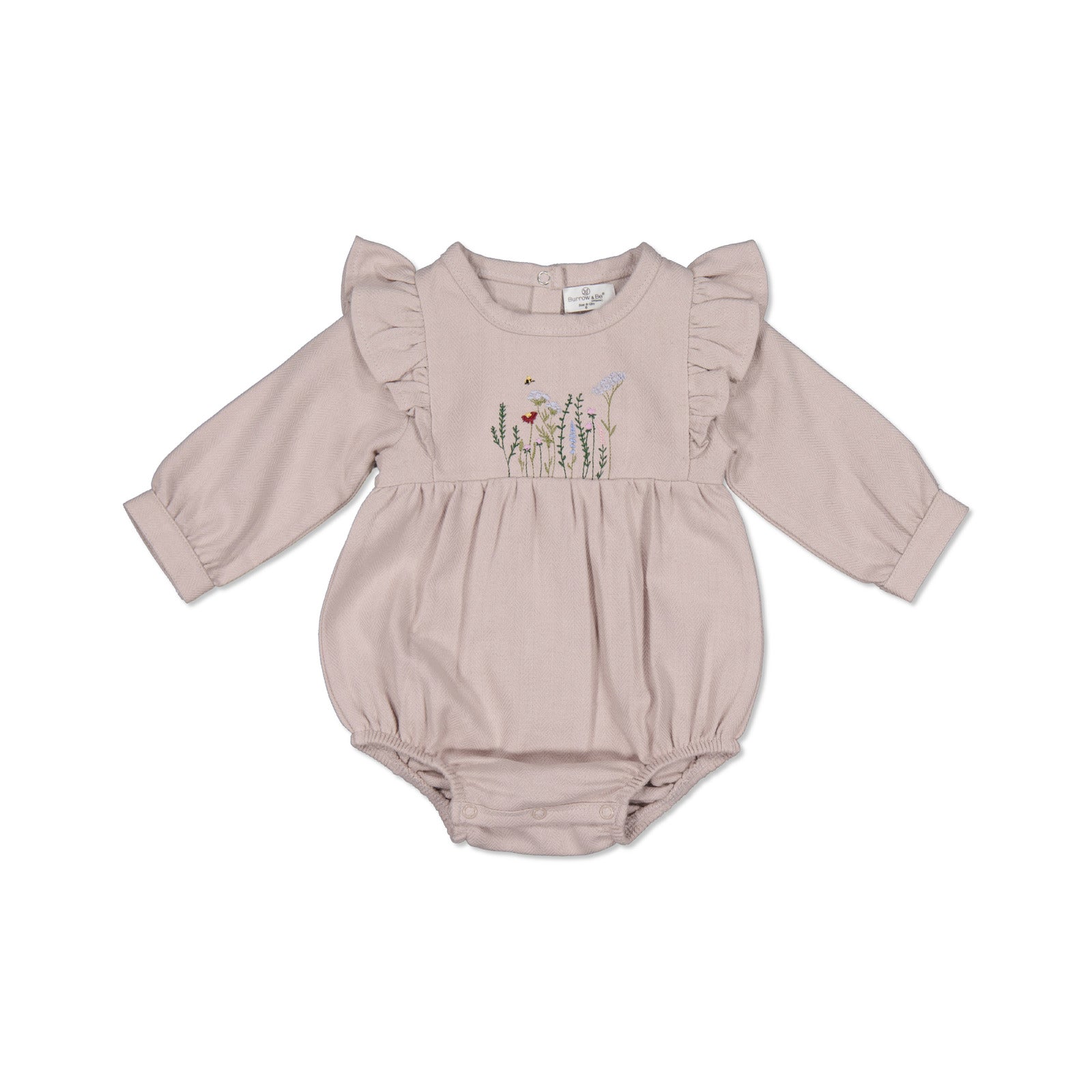 Burrow & Be Hazel Romper - Herringbone Misty Lavender