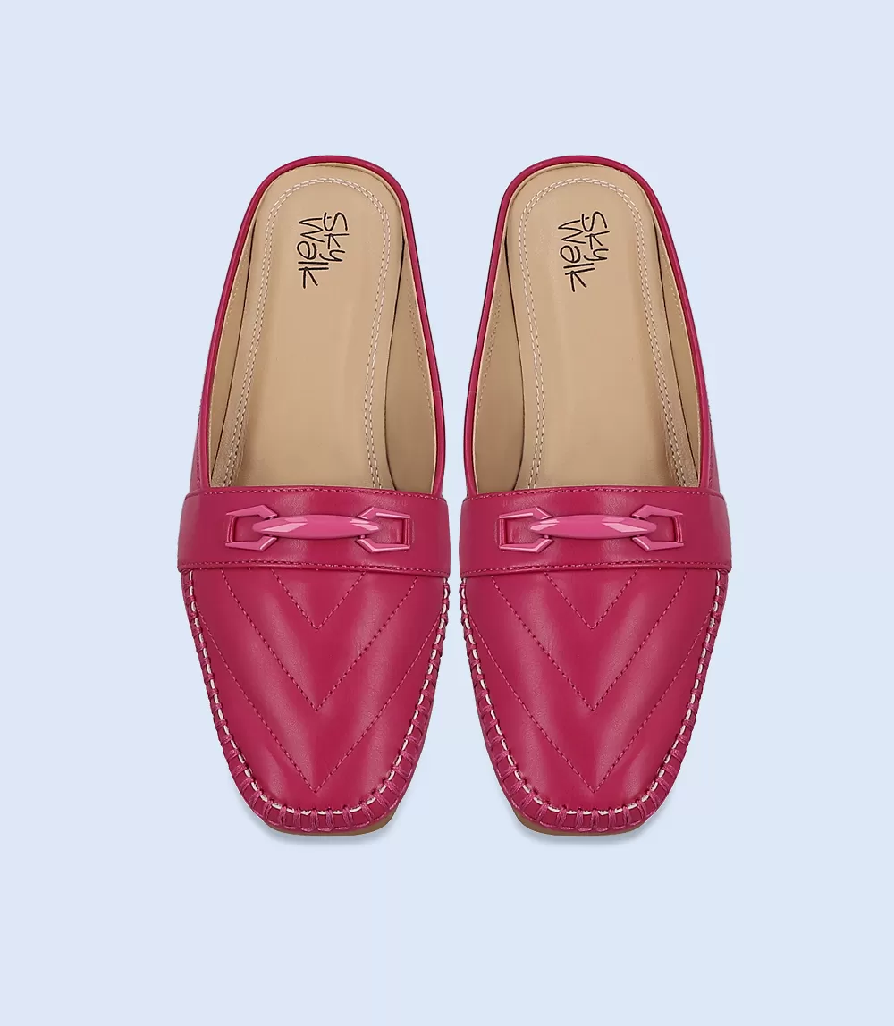 BW8296-Fuschia-Women Comfort Mules