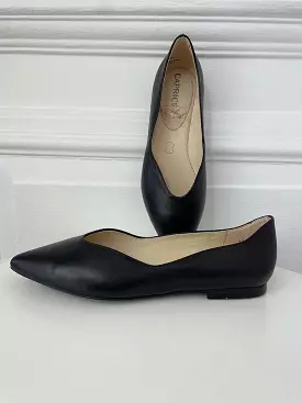 Caprice Leather Ballet Pumps - Black