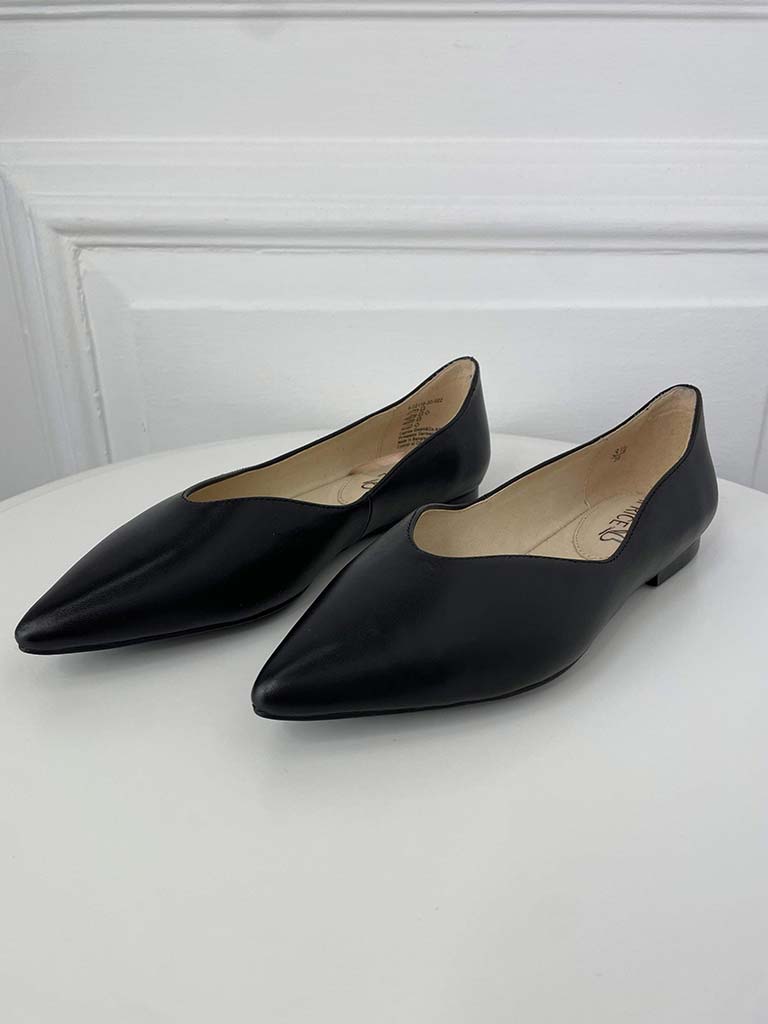 Caprice Leather Ballet Pumps - Black