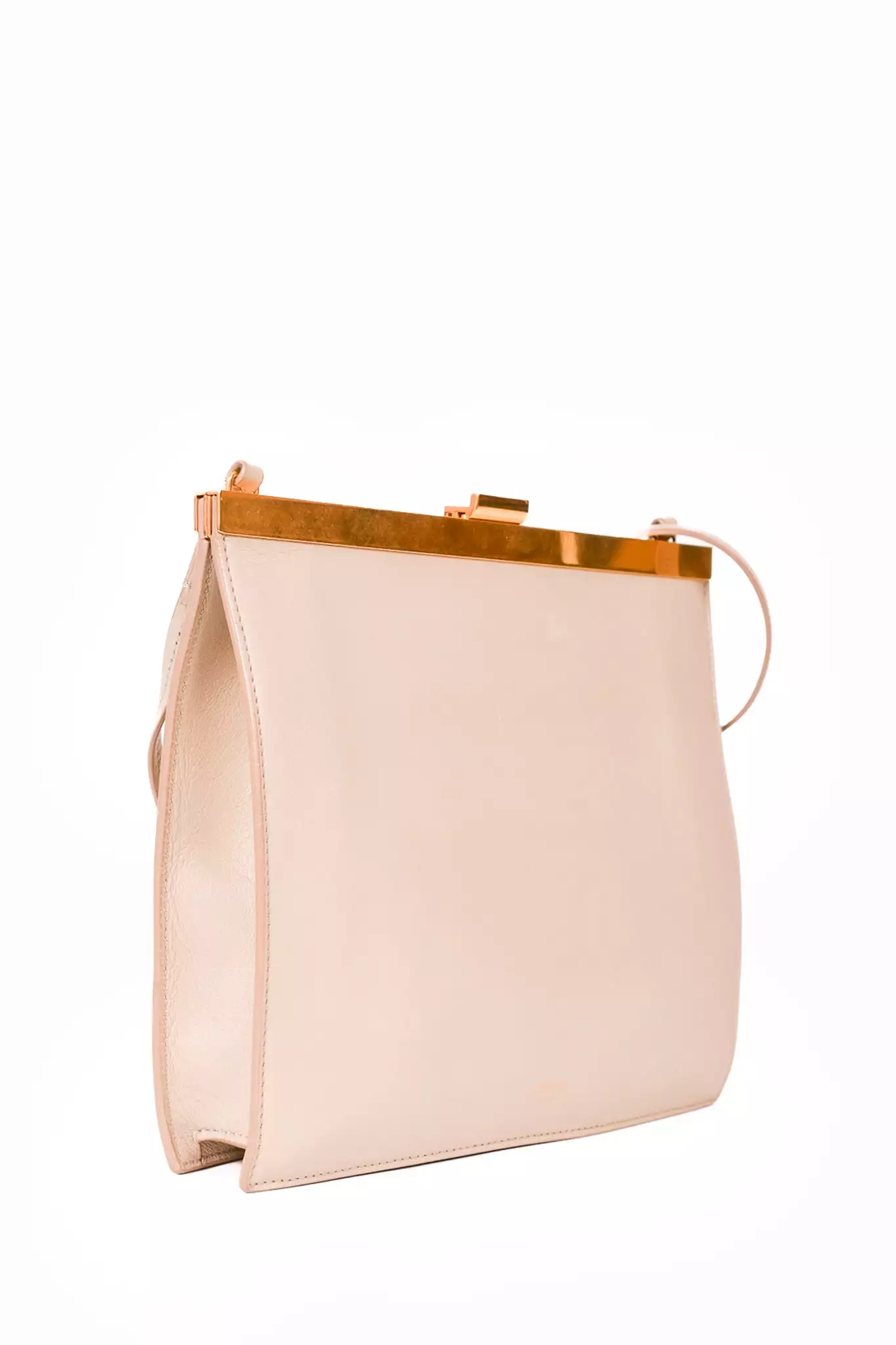 Celine 2018 Beige Leather Mini Clasp Crossbody