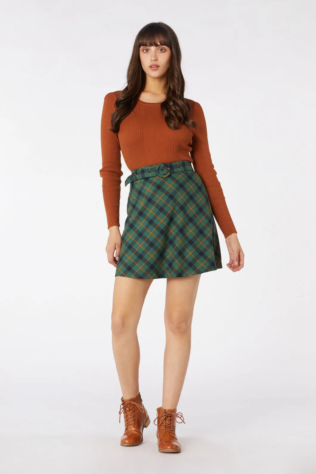 Claudia Check Skirt