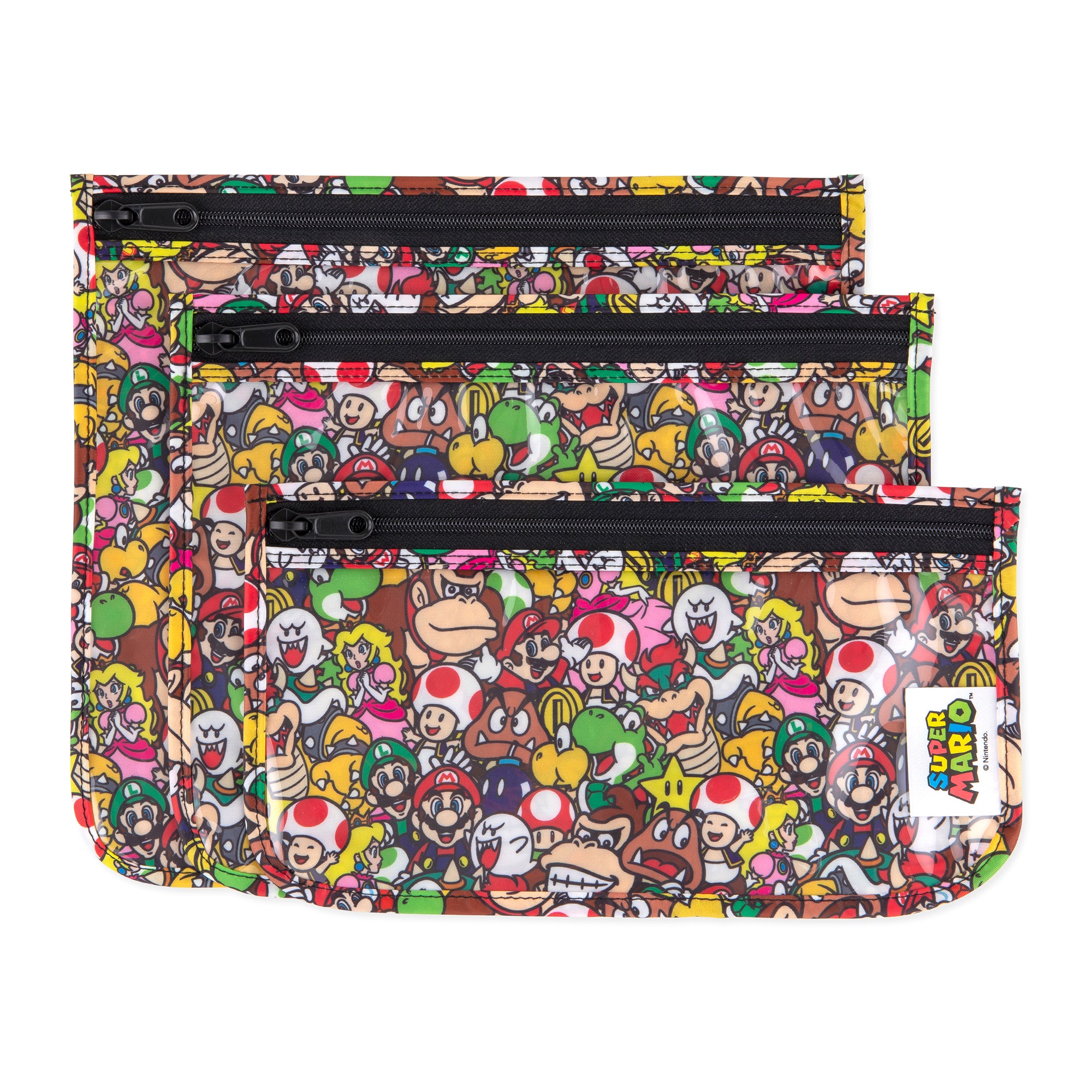 Clear Travel Bag 3-Pack: Super Mario Mashup