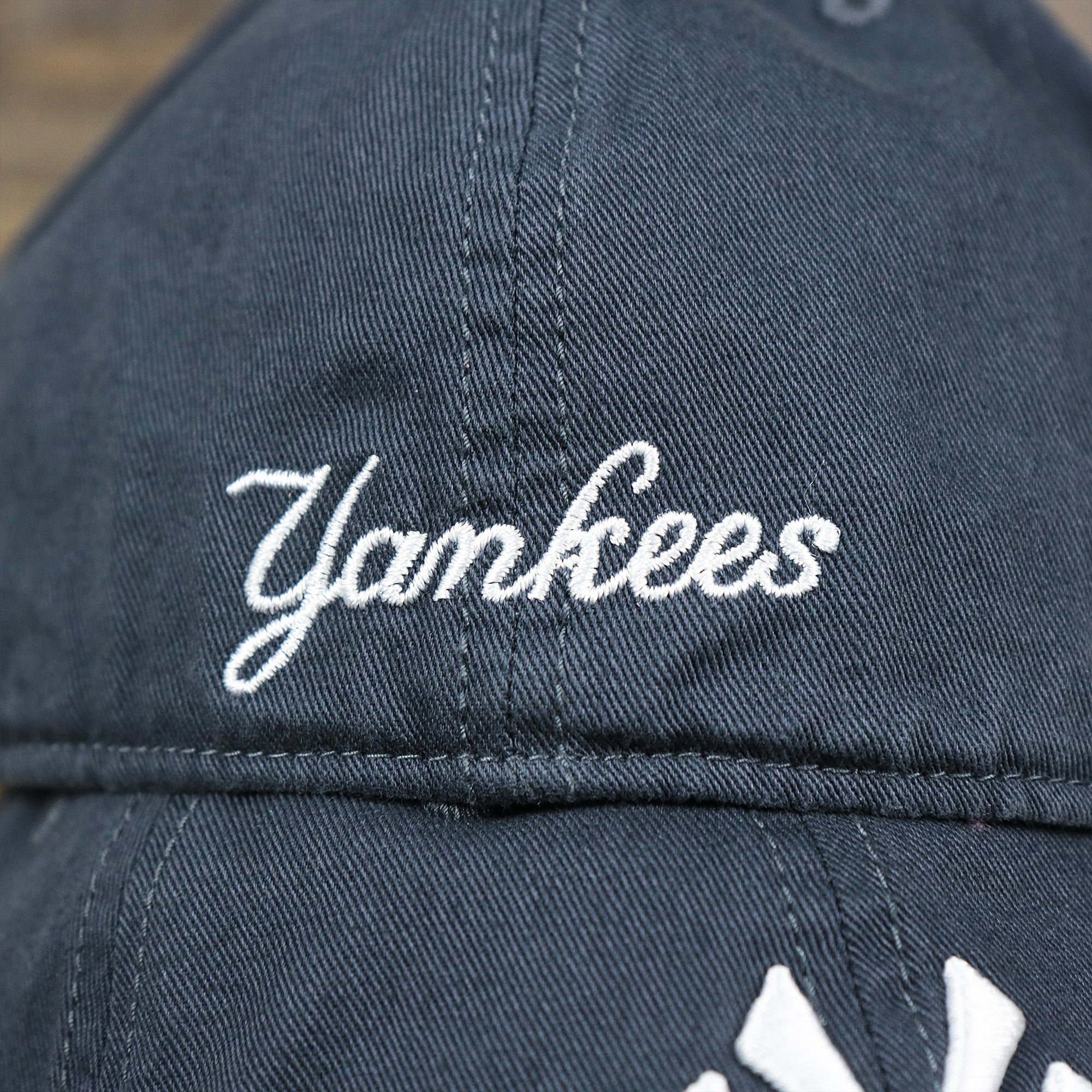 Cooperstown New York Yankees Green Bottom Yankees Wordmark Fitted Cap | Vintage Navy Fitted Cap