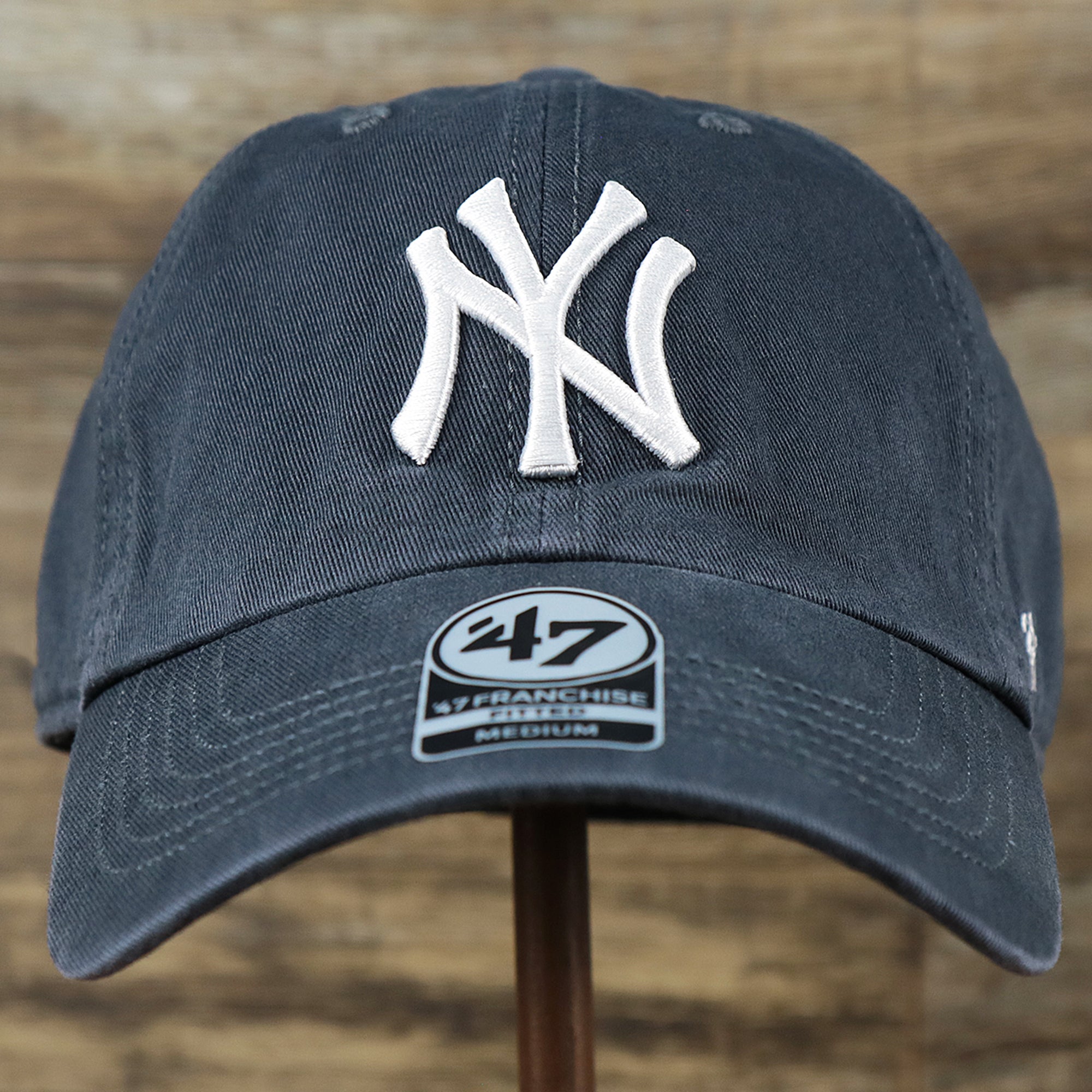 Cooperstown New York Yankees Green Bottom Yankees Wordmark Fitted Cap | Vintage Navy Fitted Cap