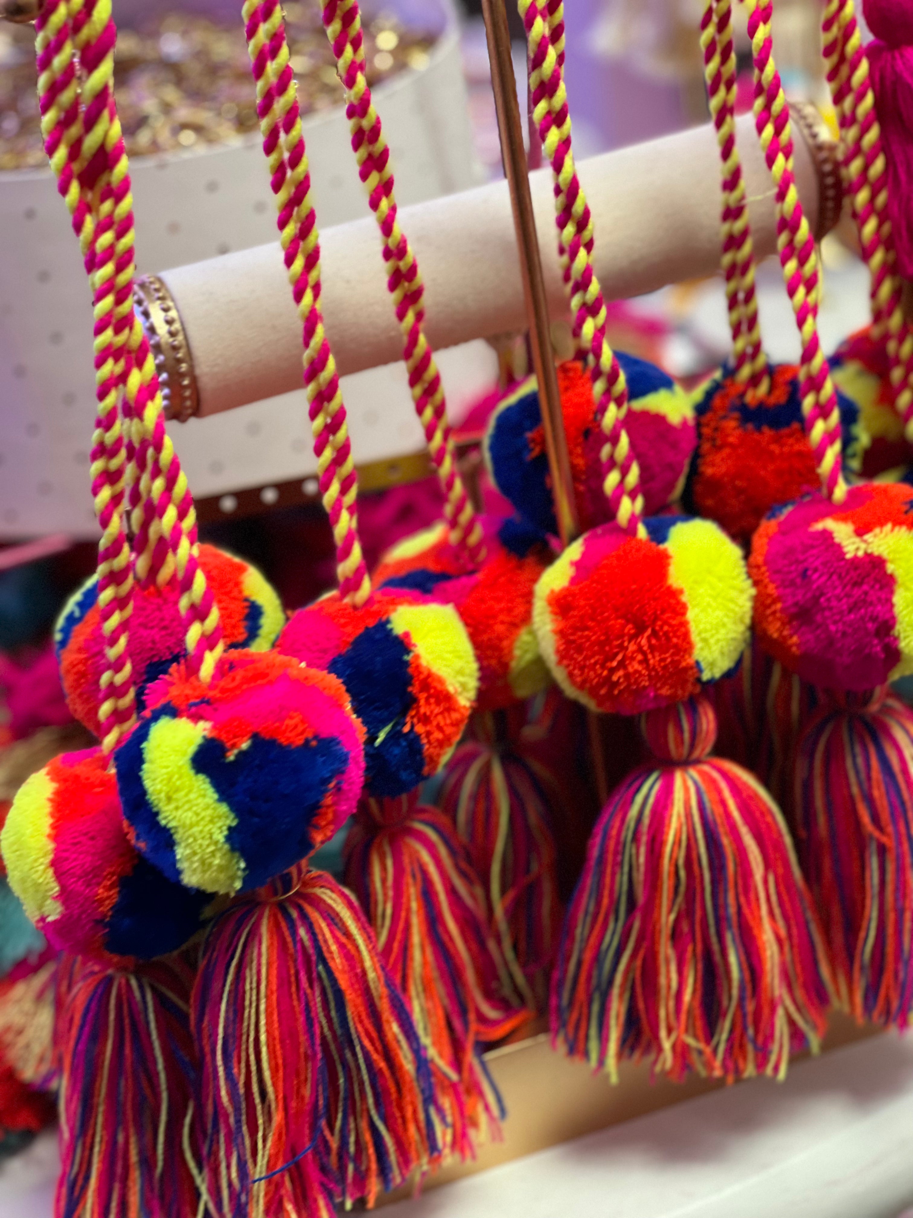 CT Summer Pink Pom Pom Tassel