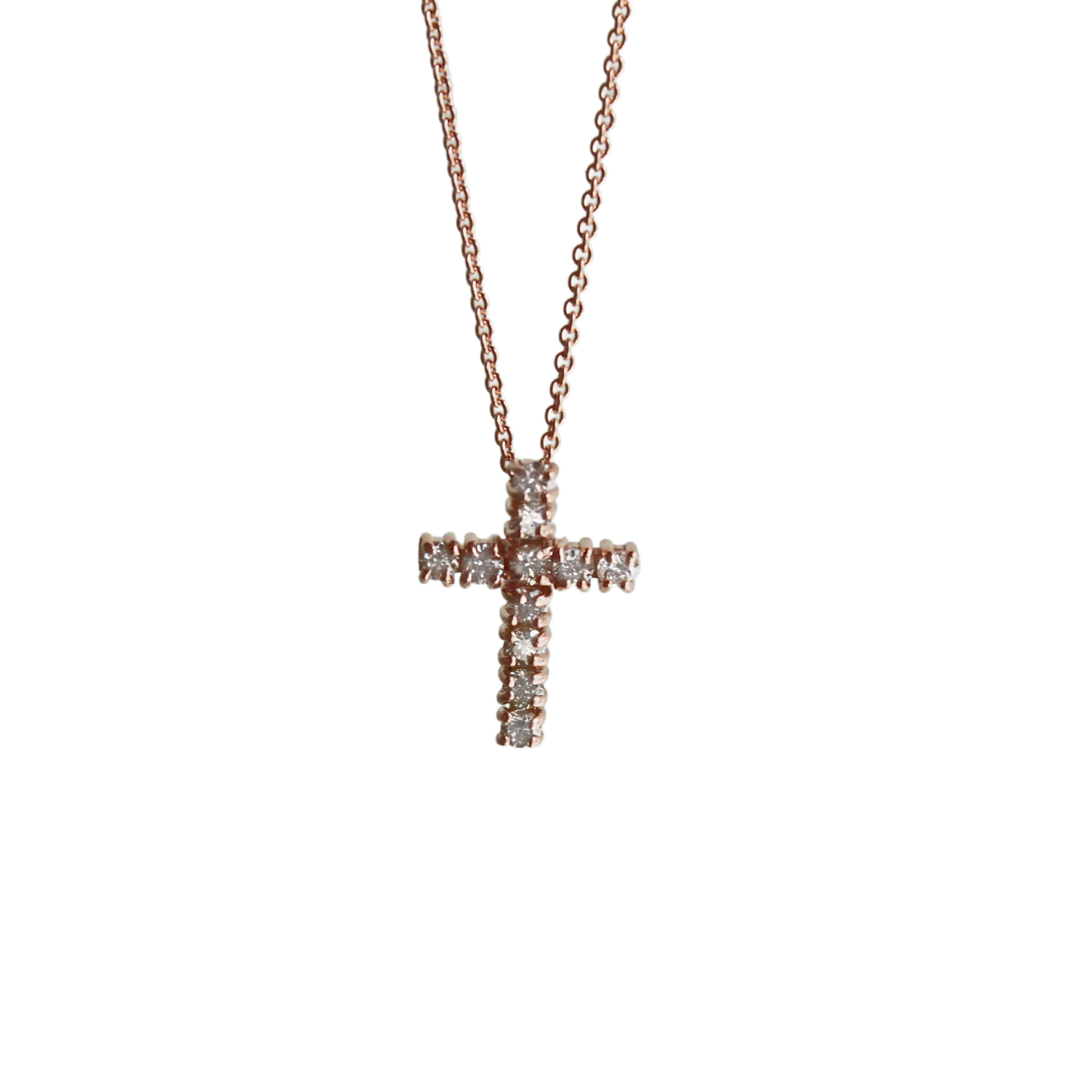 Dainty Rose Gold Cross Necklace