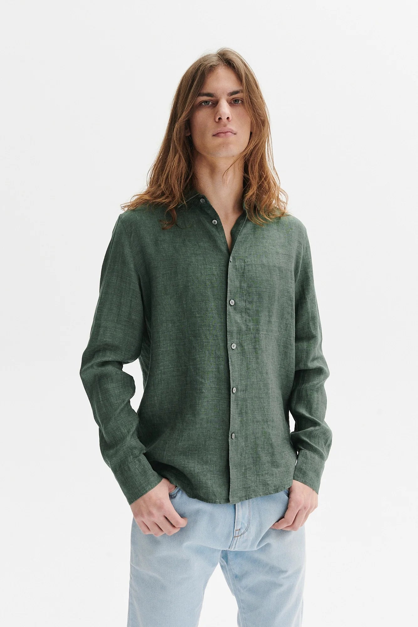 Delikatessen Feel Good Shirt green linen