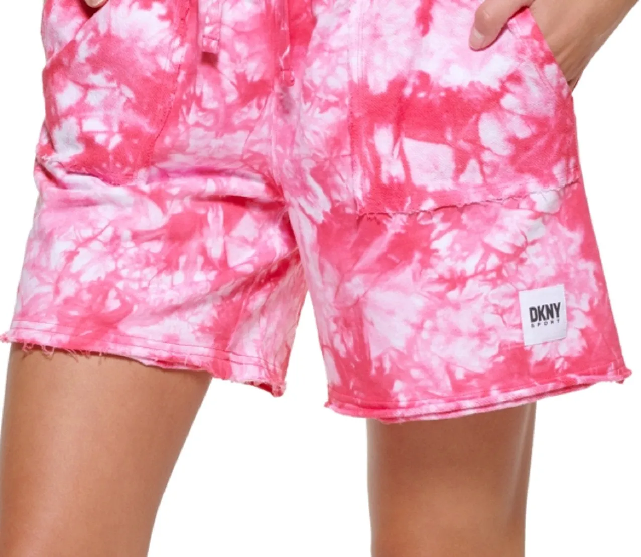 DKNY Women's Tie Dyed Shorts Pink Size X-Large