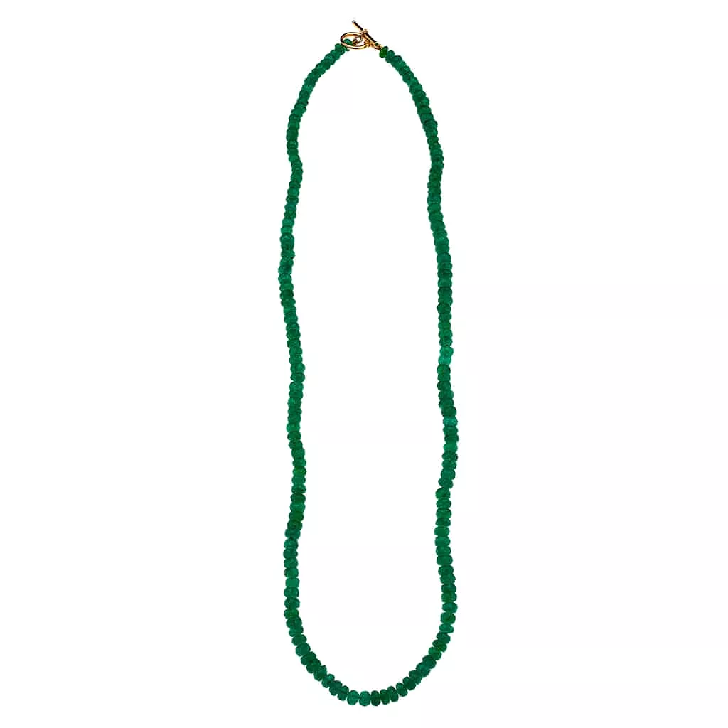 Emerald Beads & 14K w/ Toggle Clasp