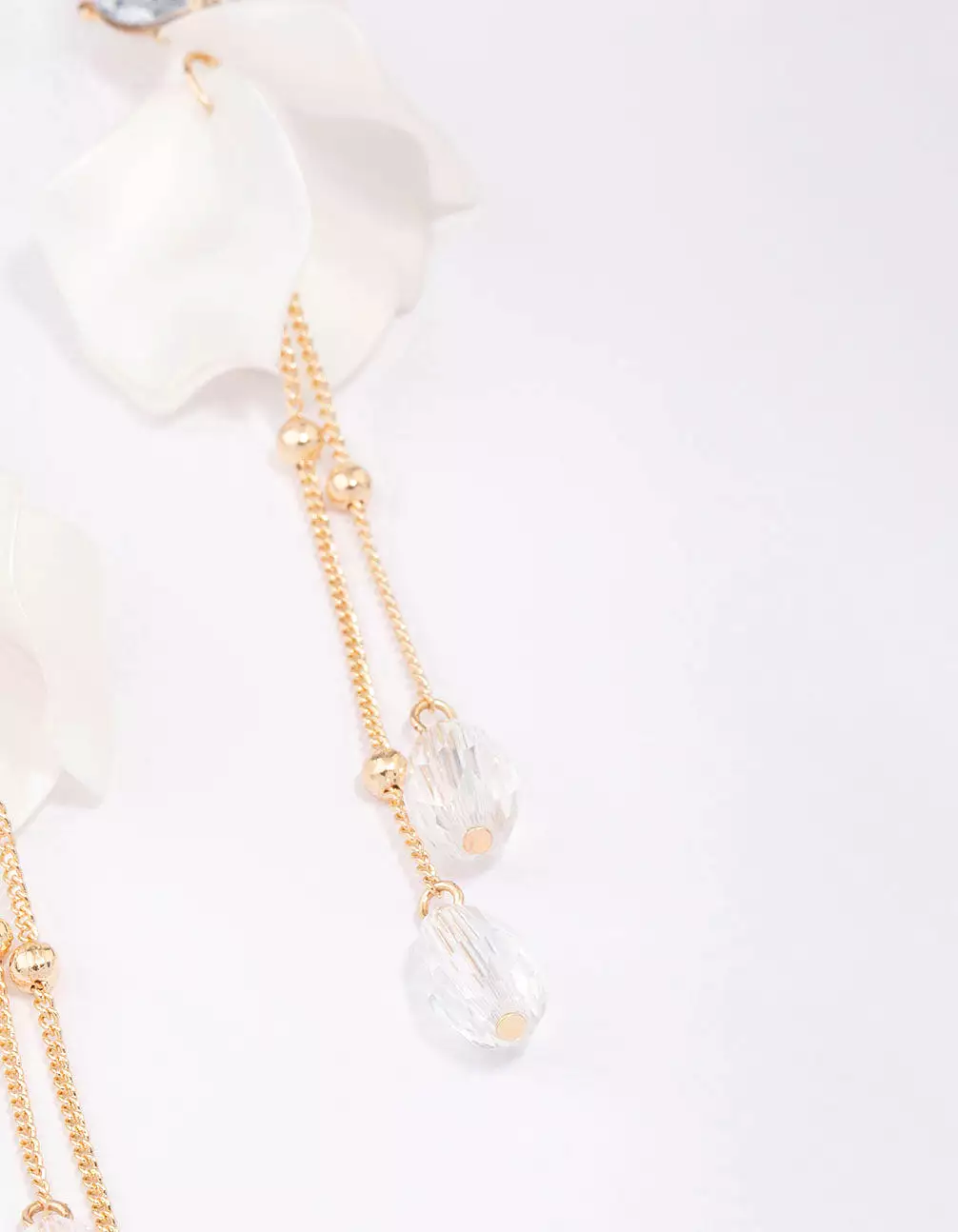 Gold Climbing Rose Drop Earrings