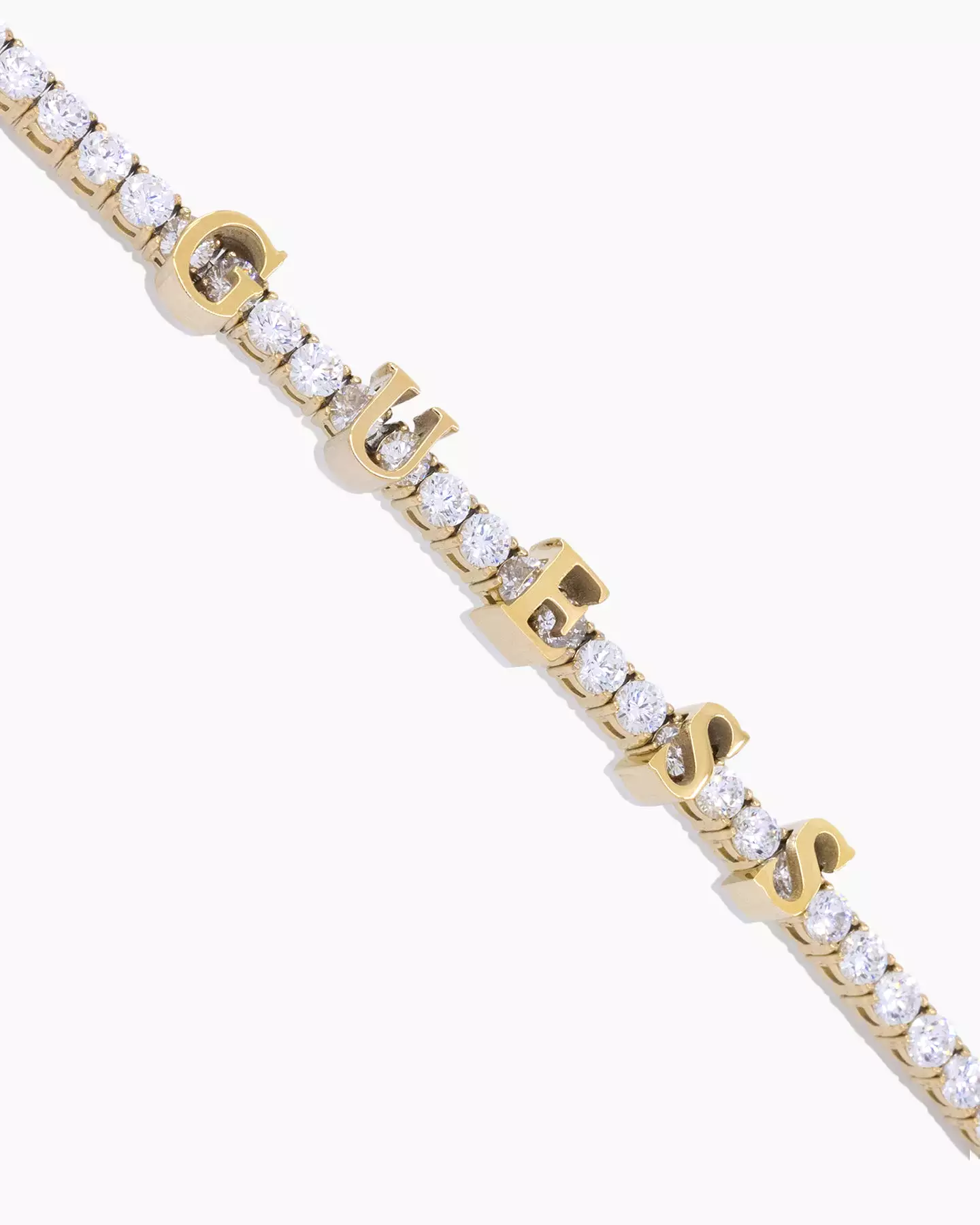 Guess Mainline Women's Arm Party Guess Tennis Bracelet Yellow Gold