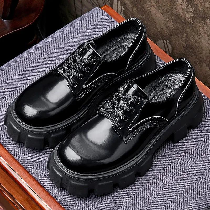 Handmade Men's Casual Shoes XCS403: Black Leather Dress Shoes