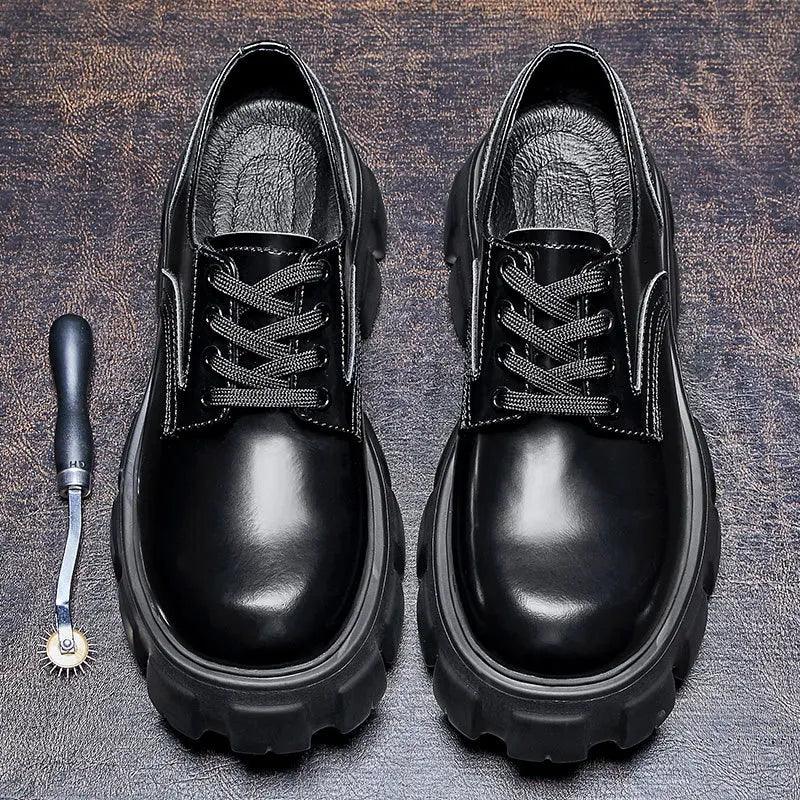 Handmade Men's Casual Shoes XCS403: Black Leather Dress Shoes