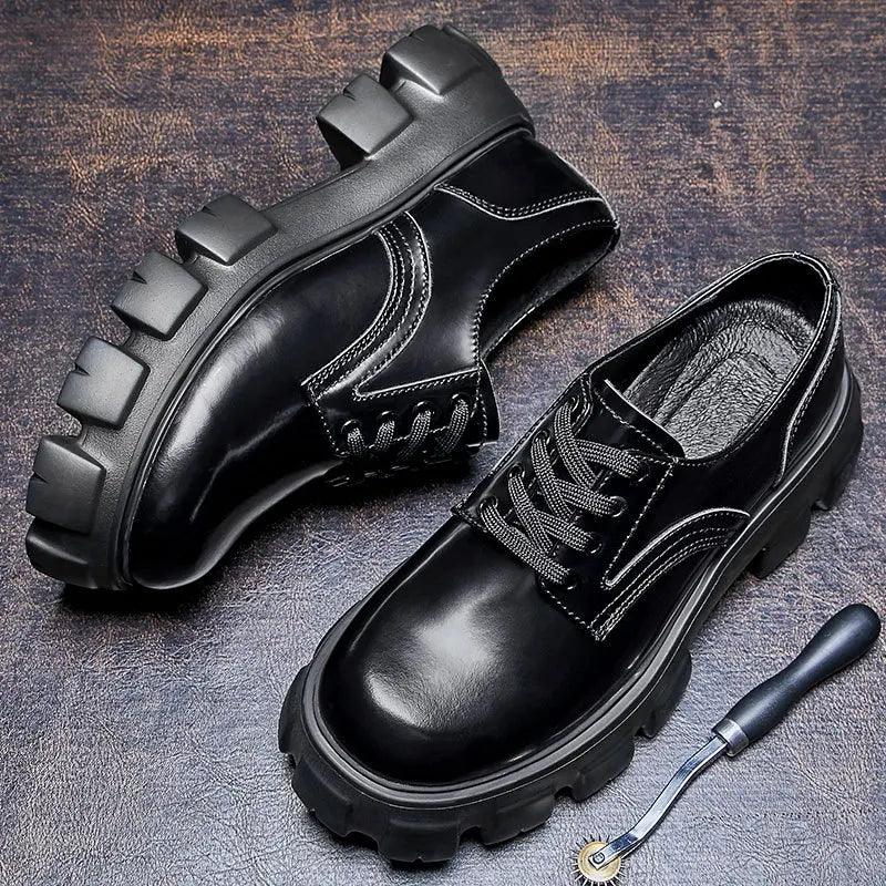 Handmade Men's Casual Shoes XCS403: Black Leather Dress Shoes