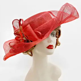 iLLASPARKZ Ribboned Wide Brim Sinamay Dressy Hat