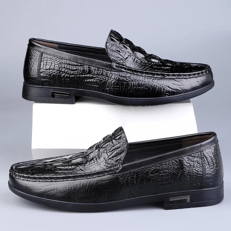 Italian Leather Loafer: TX352 Men's Formal Moccasins Casual Shoes