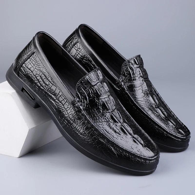 Italian Leather Loafer: TX352 Men's Formal Moccasins Casual Shoes