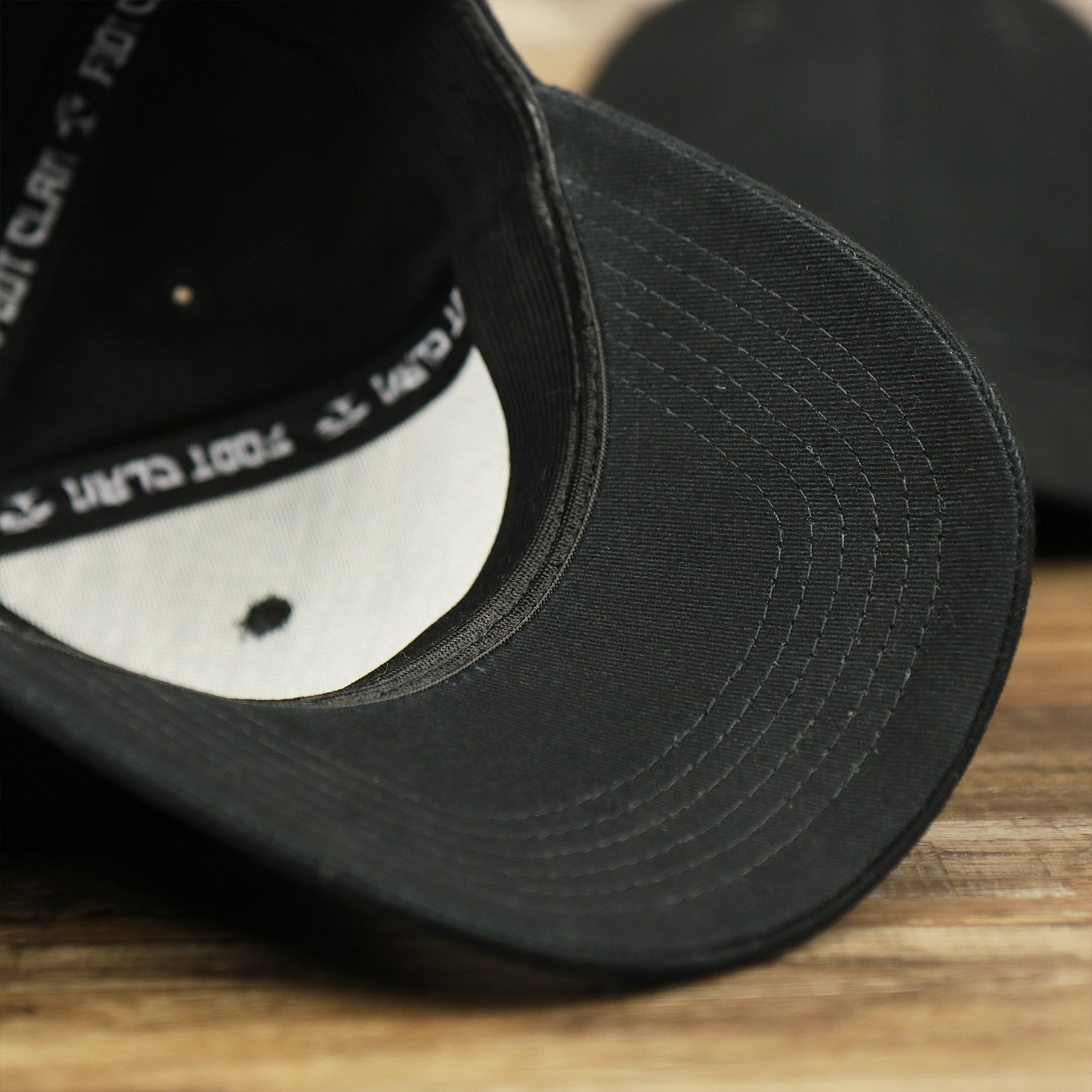 Jet Black Structured Cotton Blank Small Fit Flexfit Cap | Black Stretch Fit Caps