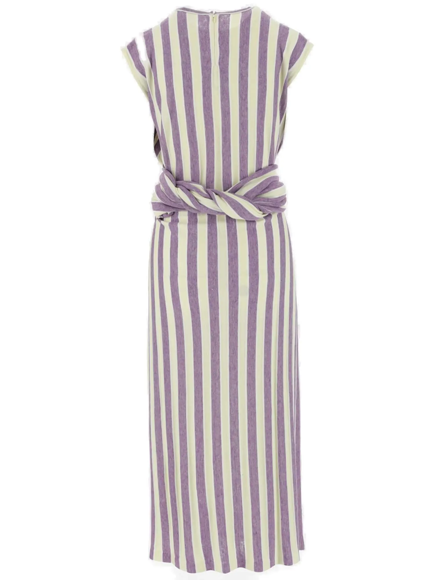 Jil Sander V-Neck Striped Knitted Dress