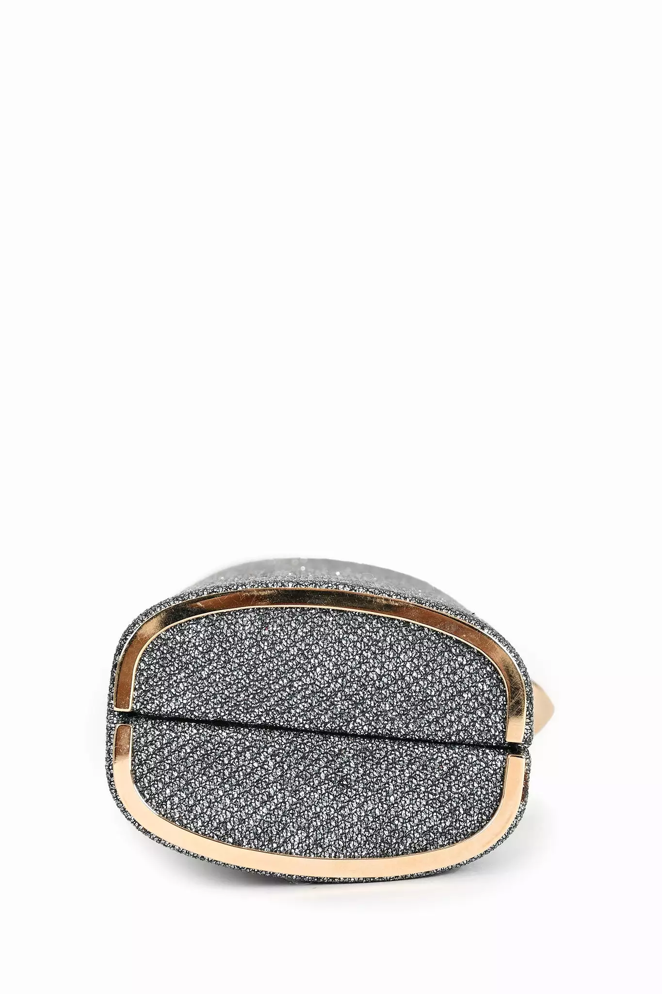 Jimmy Choo Silver Clutch with Gold Tone Clasp