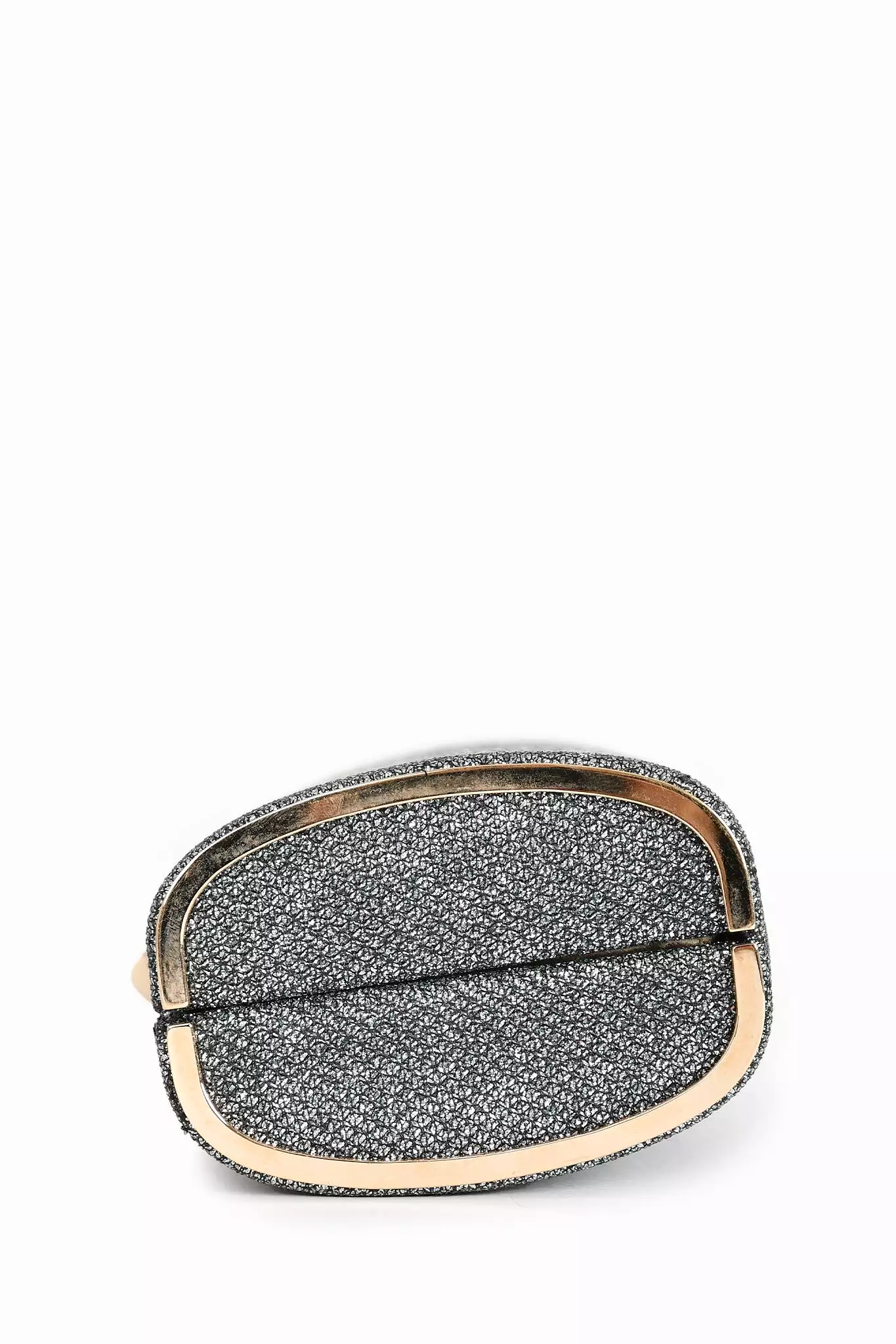 Jimmy Choo Silver Clutch with Gold Tone Clasp