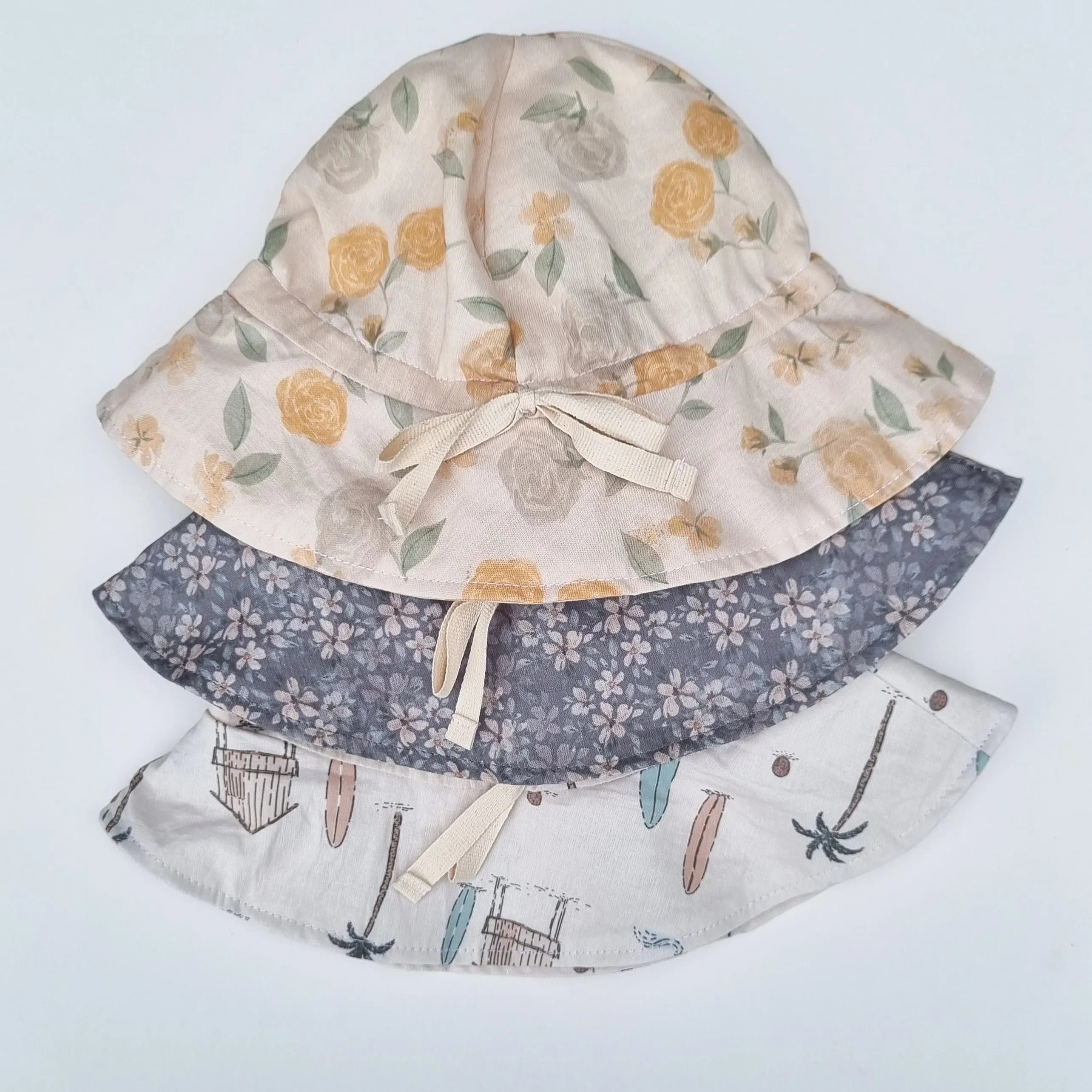 Linen Sunhat - Floral Violet