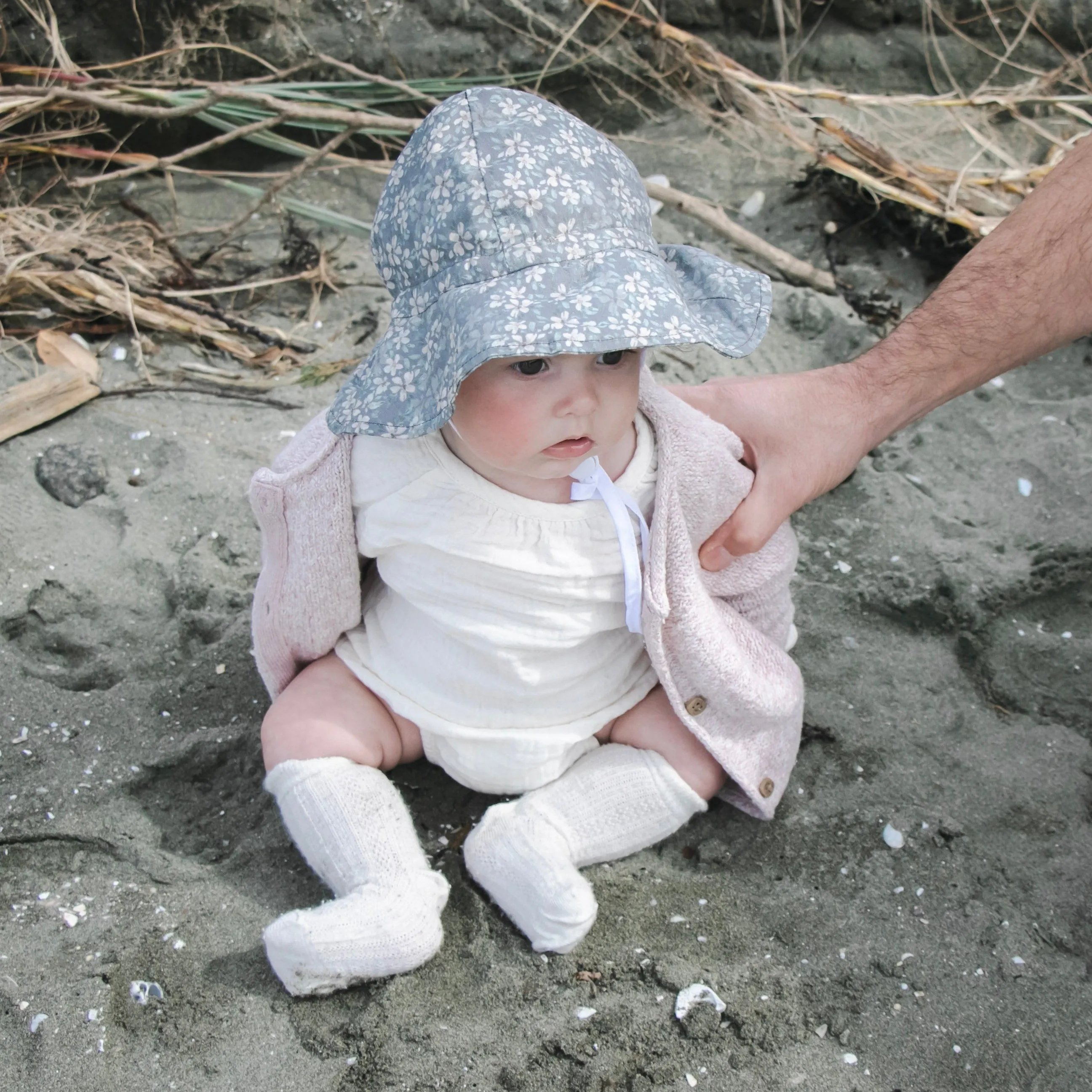 Linen Sunhat - Floral Violet