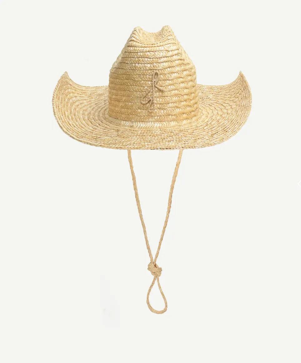 Monogram-embellished Straw Cowboy Hat