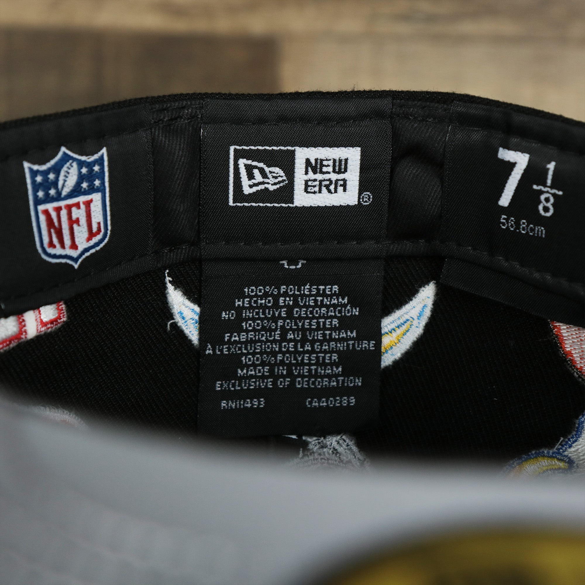 NFL Logo All Over patch fitted 59Fifty Cap with Gray Bottom | Black