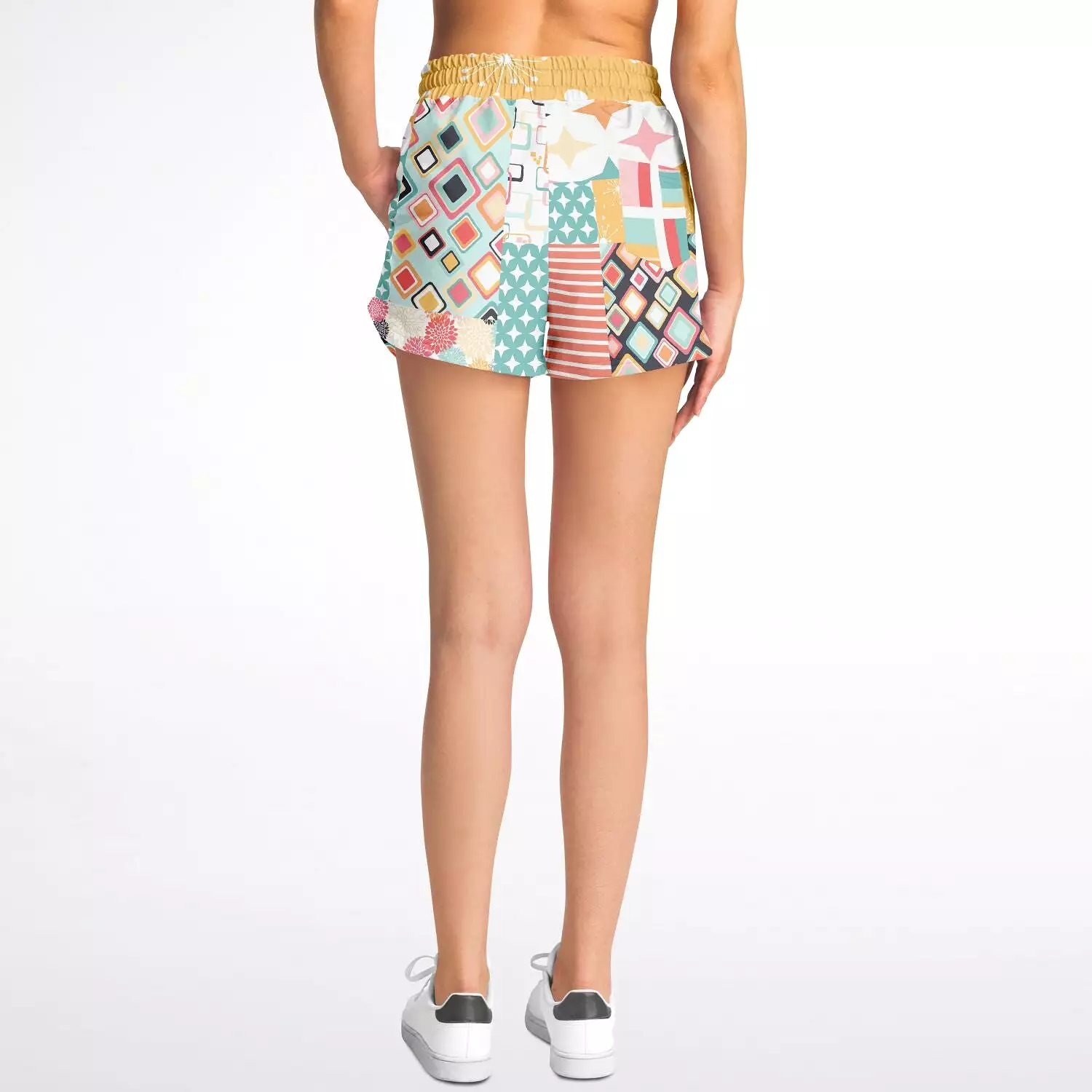 Old Miami Geo Patchwork Running Shorts