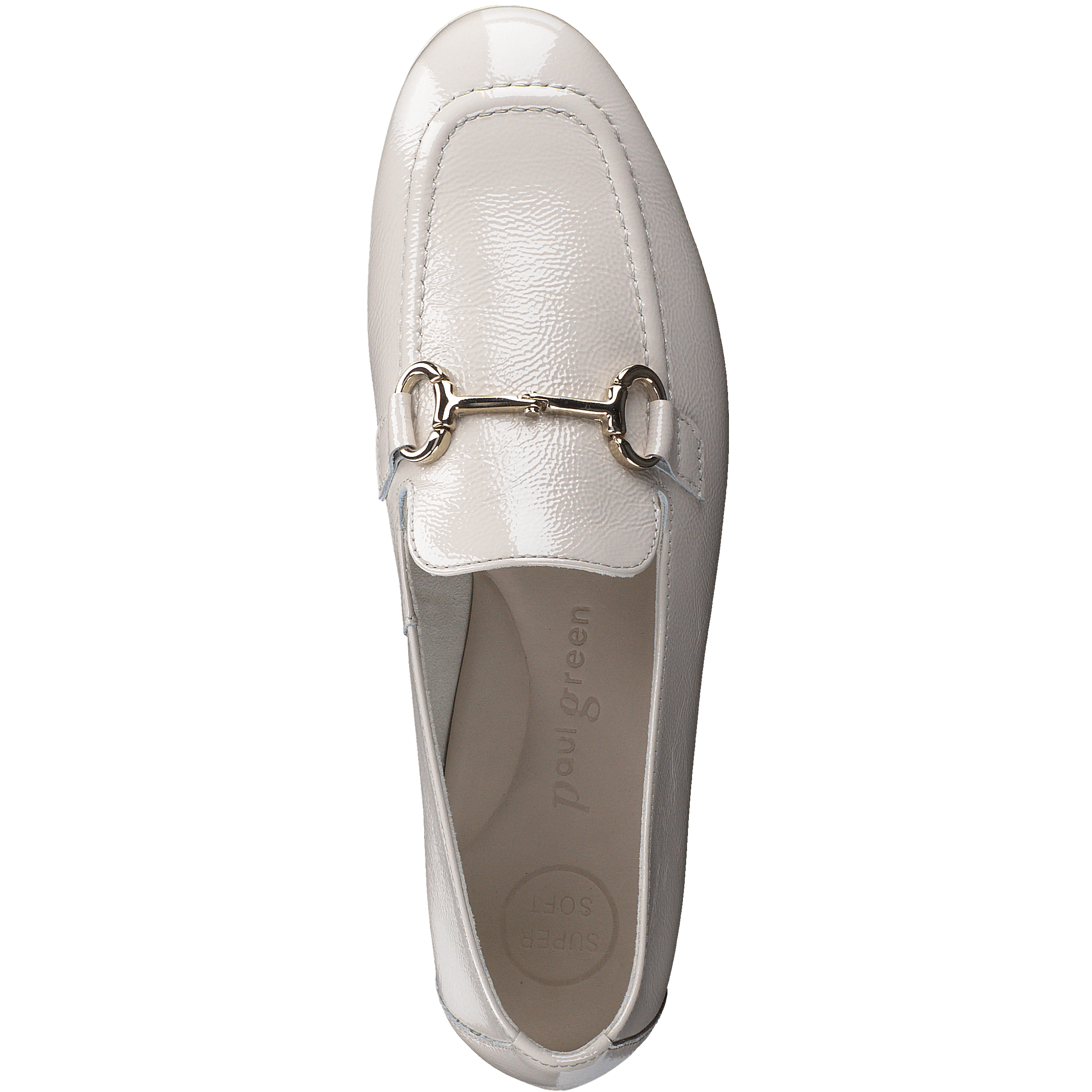 PAUL GREEN 2596 Cream Patent Leather Loafer