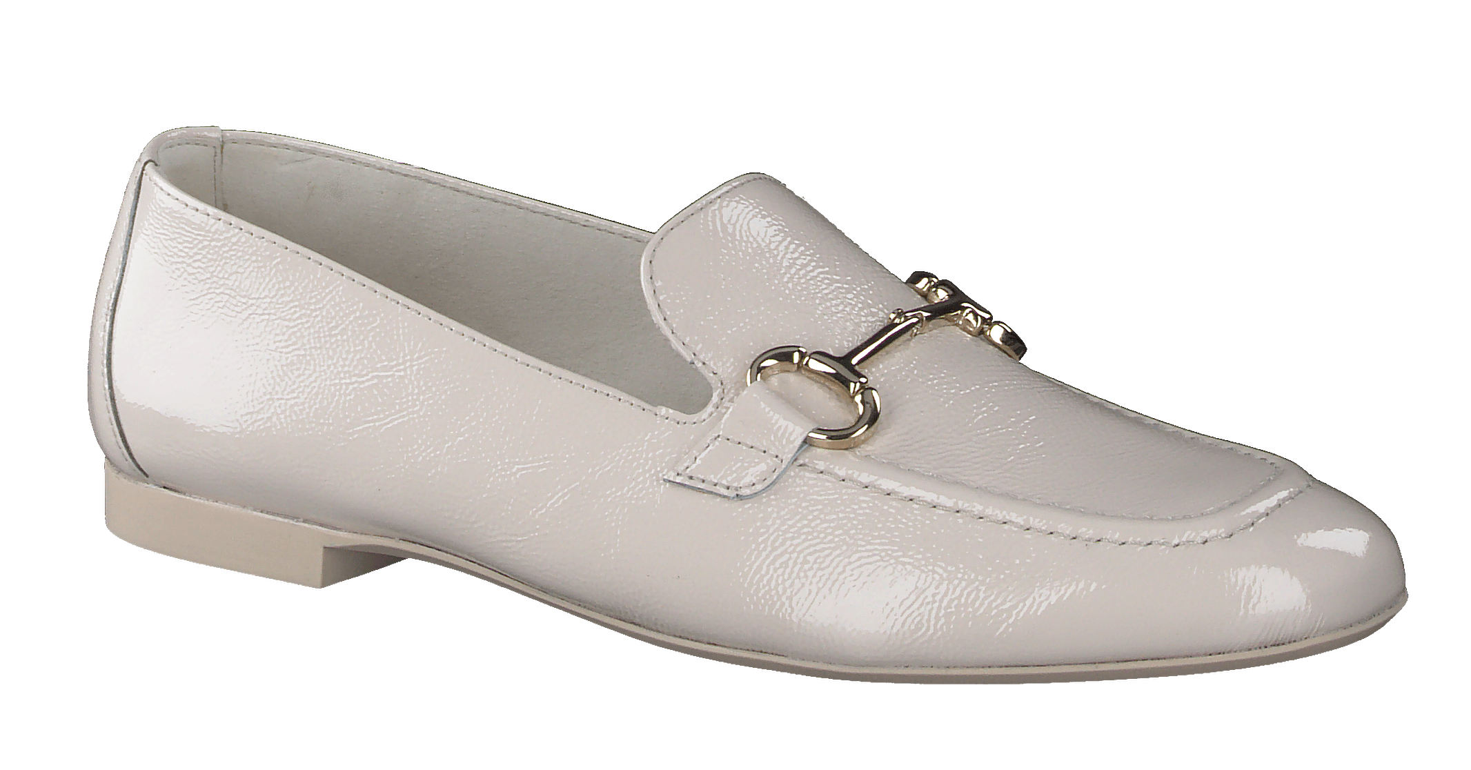 PAUL GREEN 2596 Cream Patent Leather Loafer