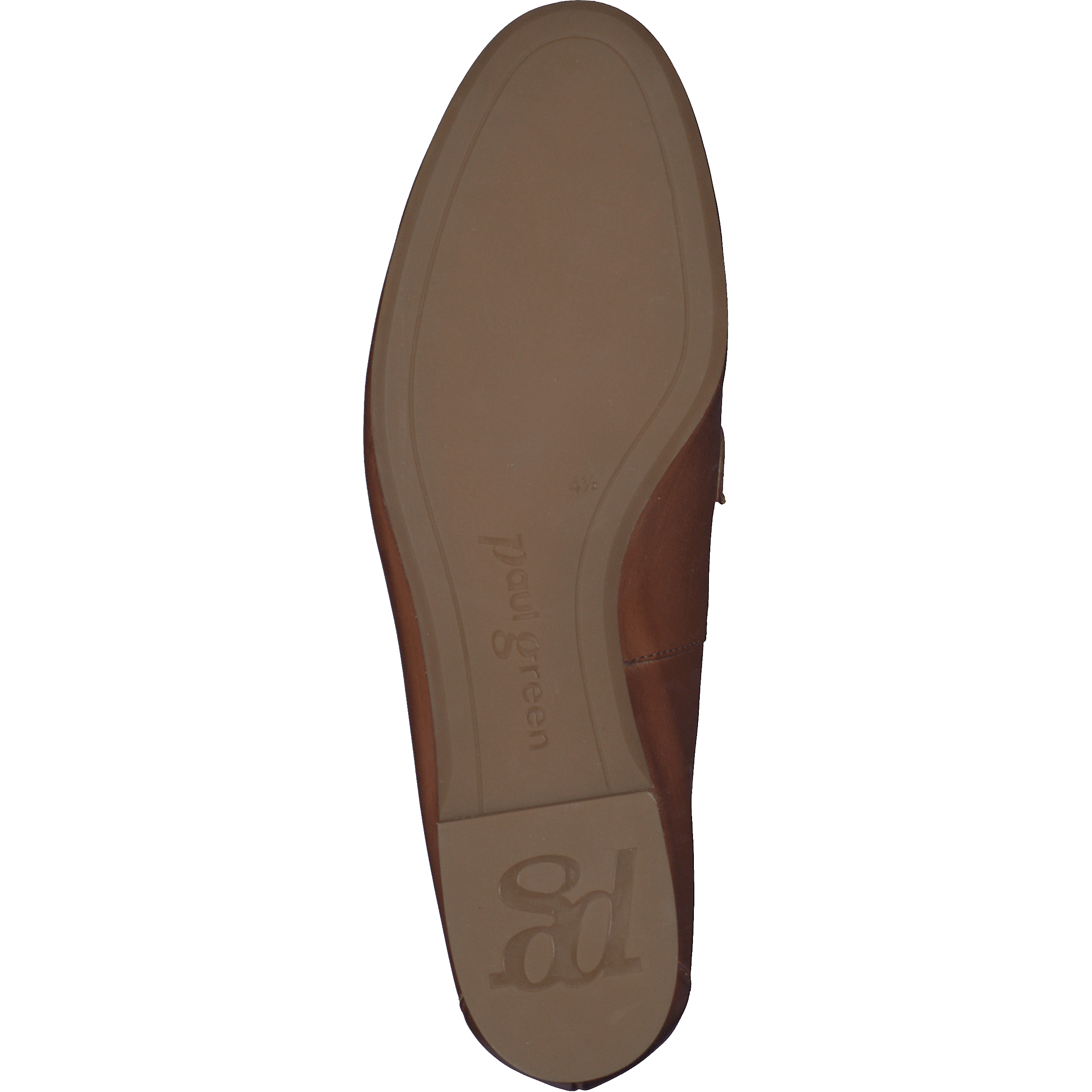 PAUL GREEN 2596 Dark Tan Leather Loafers with Gold Buckle