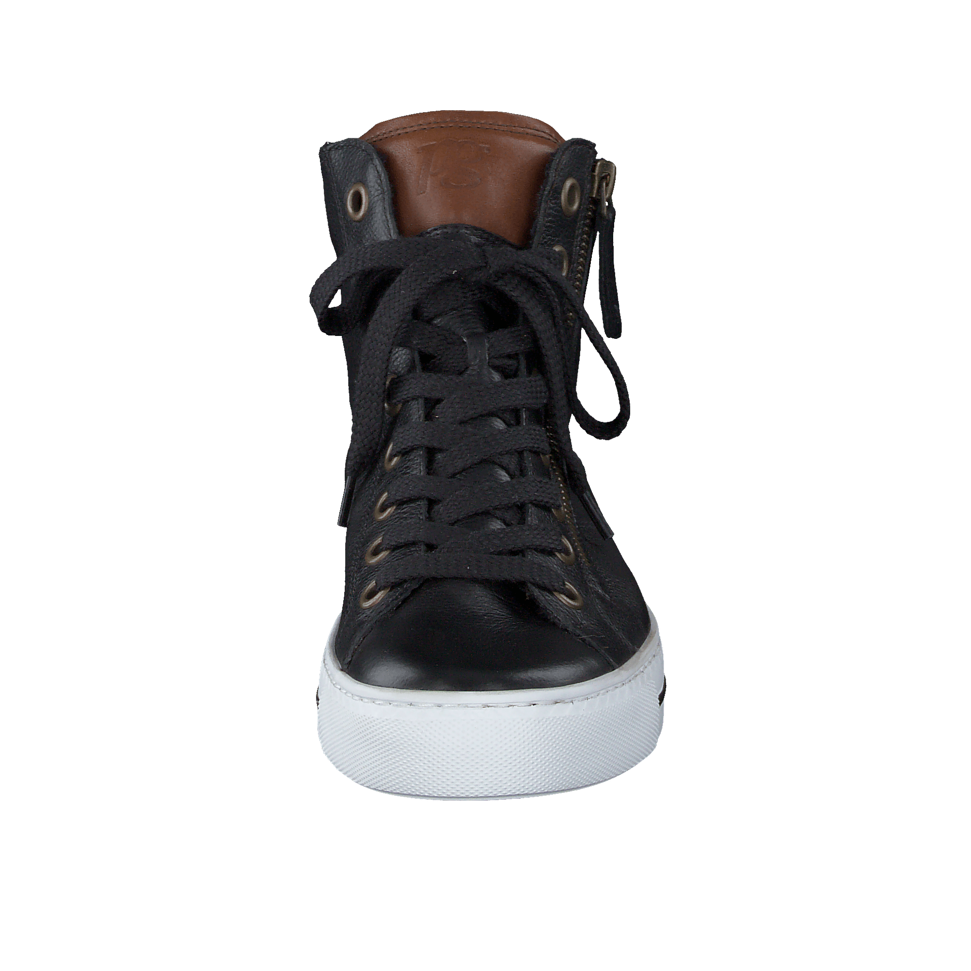 PAUL GREEN 4024 Black Leather High Top Trainer