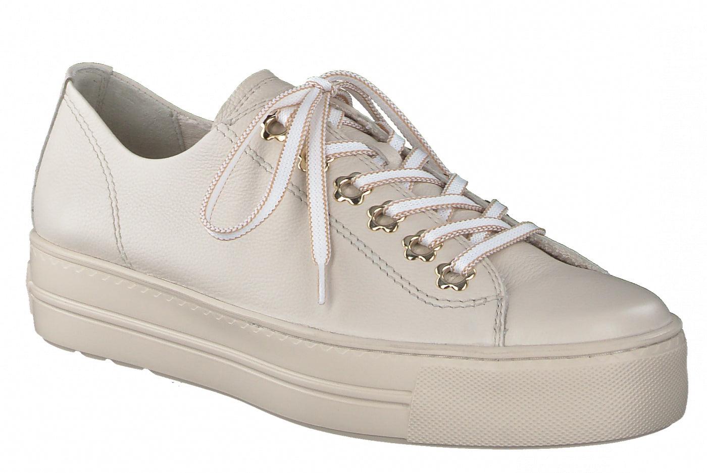 PAUL GREEN 5113 Cream leather platform trainer