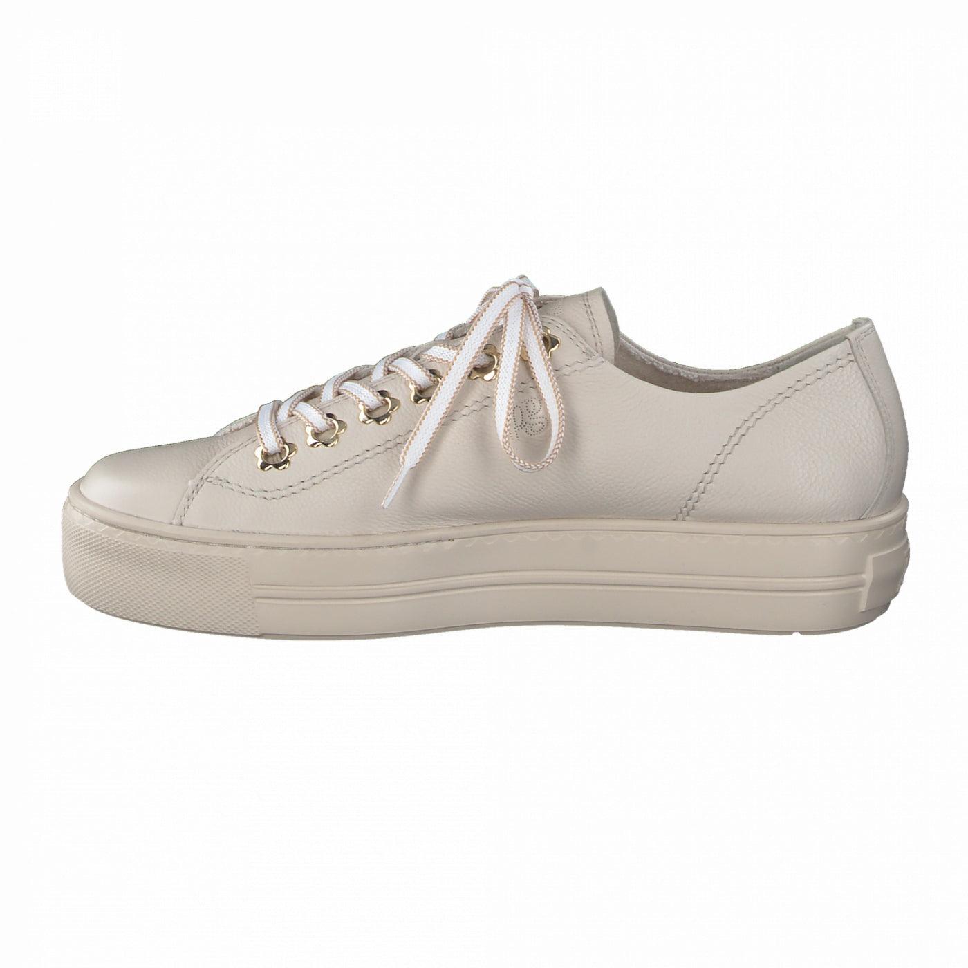 PAUL GREEN 5113 Cream leather platform trainer