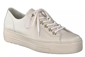 PAUL GREEN 5113 Cream leather platform trainer