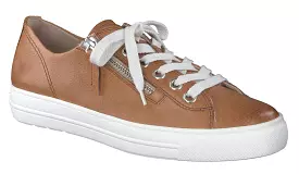 PAUL GREEN 5206  Tan leather trainer with zip detail