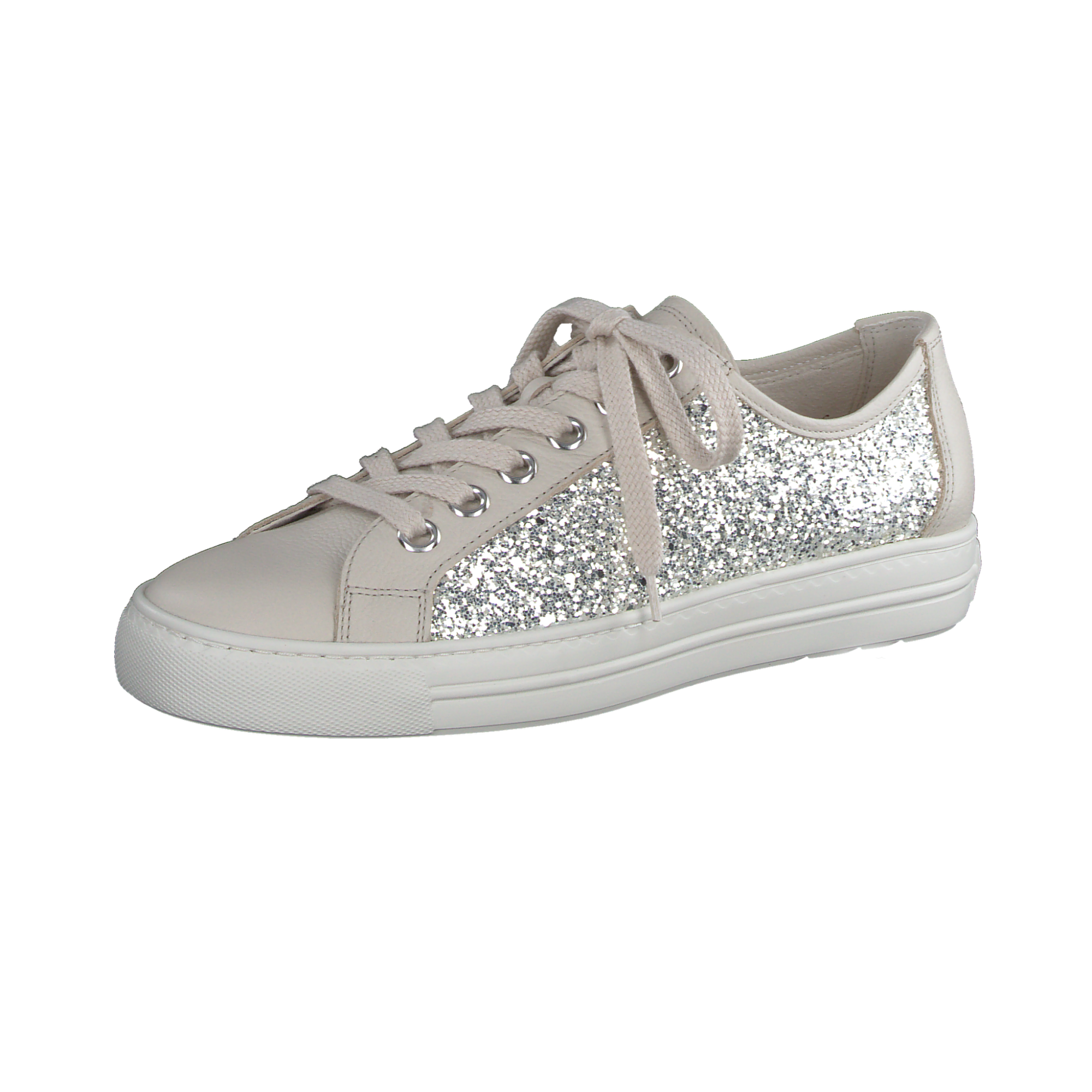 Paul Green Cream Sequins Trainer 5242